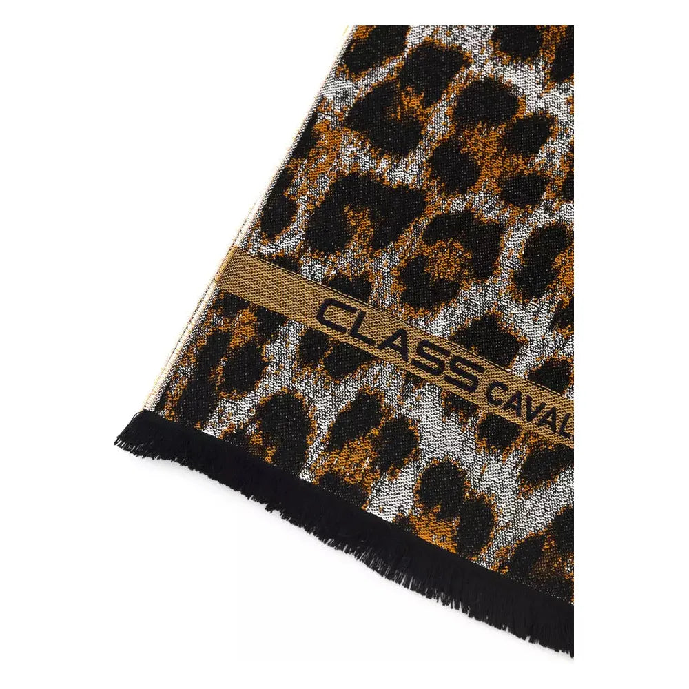 Cavalli Class Brown Wool Scarf for Elevated Style