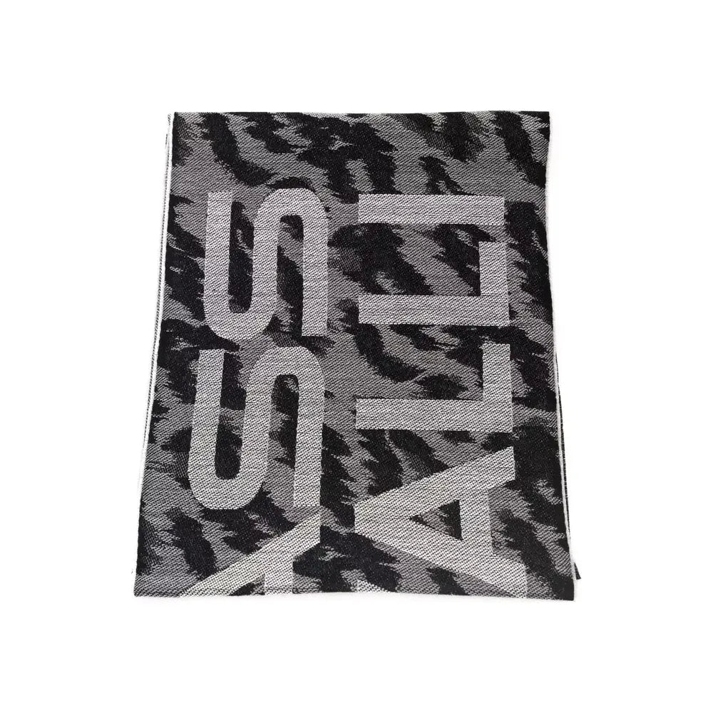 Cavalli Class Gray Wool Scarf for Timeless Elegance
