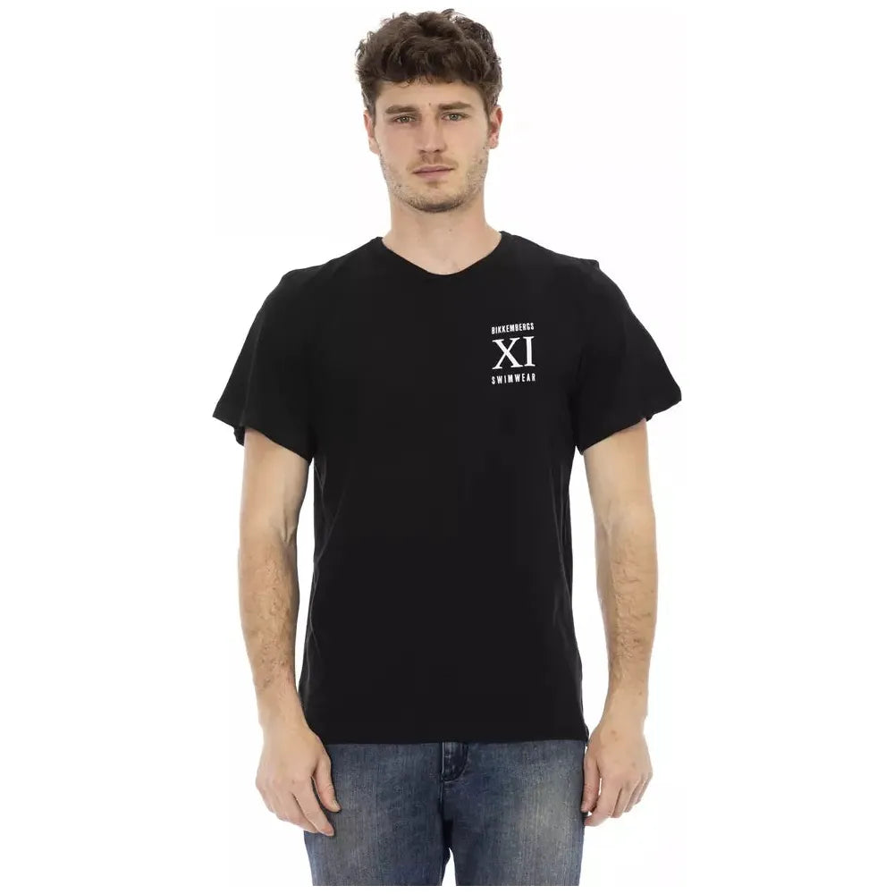 Bikkembergs Black Cotton T-Shirt for Effortless Style