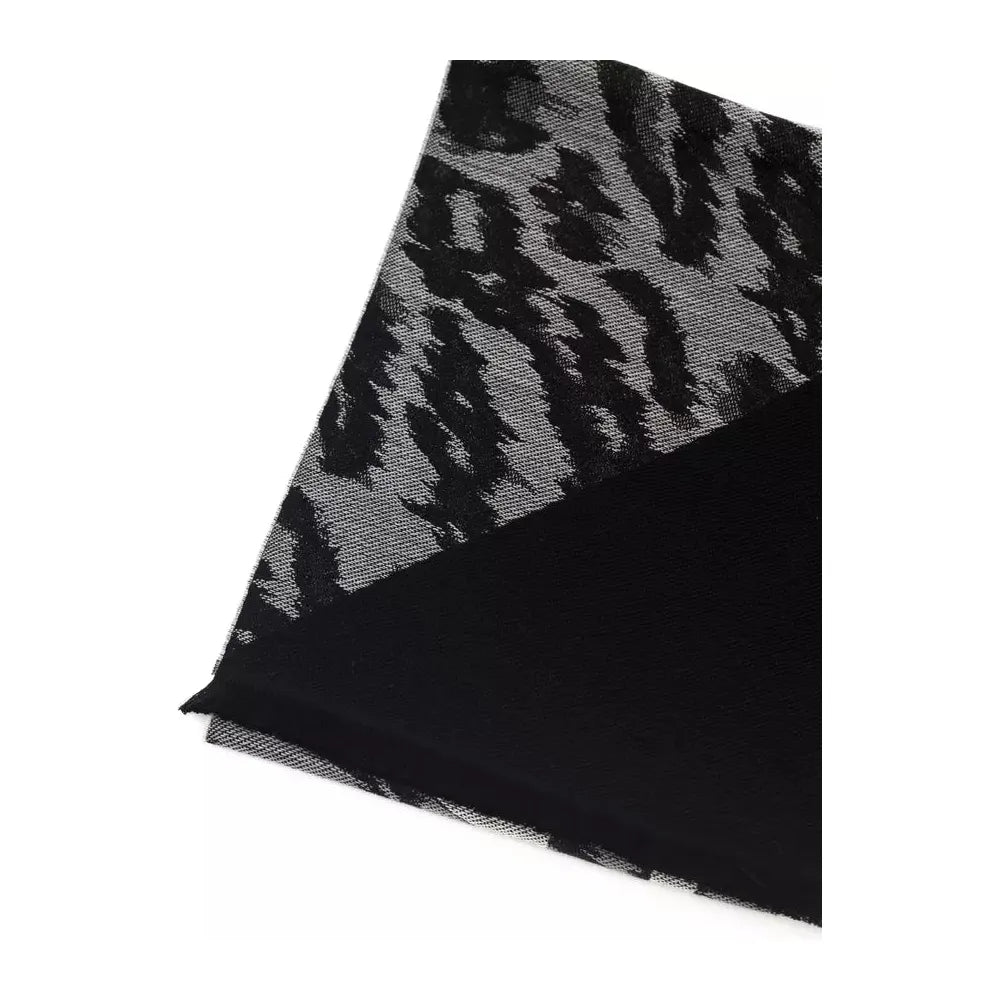 Cavalli Class Gray Wool Scarf for Timeless Elegance