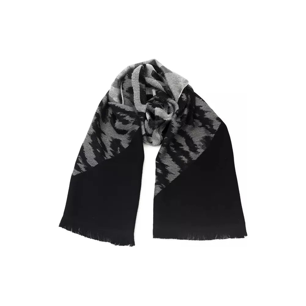 Cavalli Class Gray Wool Scarf for Timeless Elegance