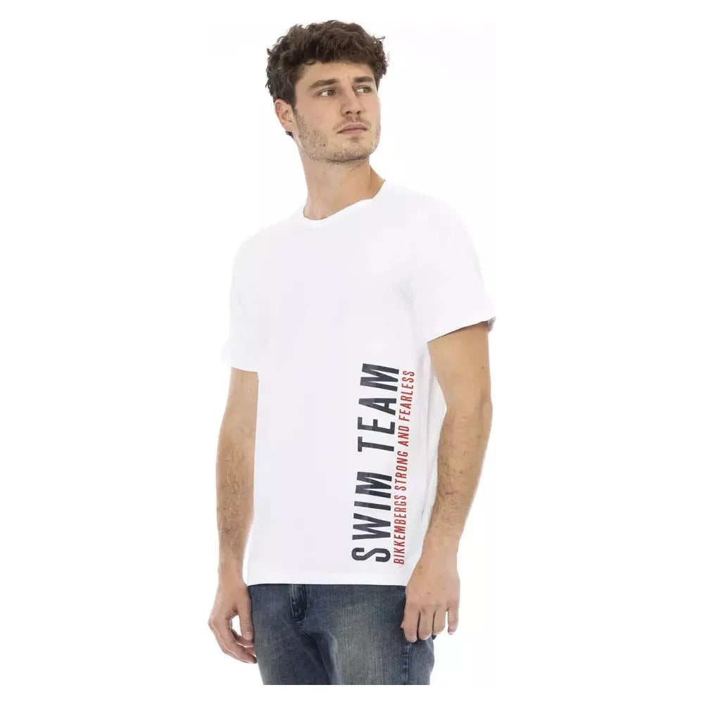 Bikkembergs White Cotton T-Shirt for Effortless Elegance
