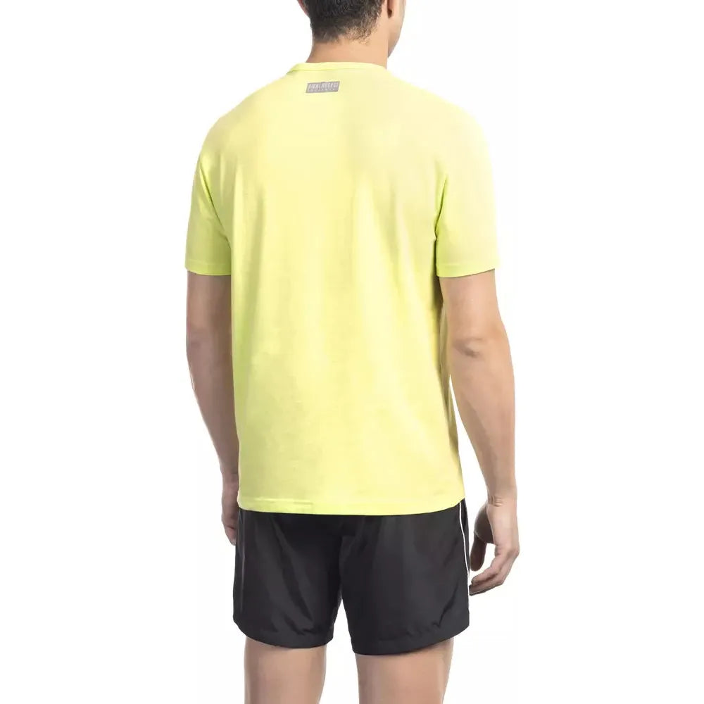 Bikkembergs Yellow Cotton T-Shirt for Effortless Elegance