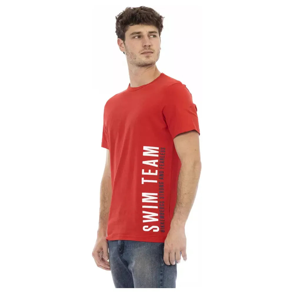 Bikkembergs Red Cotton T-Shirt for Elevated Casual Style