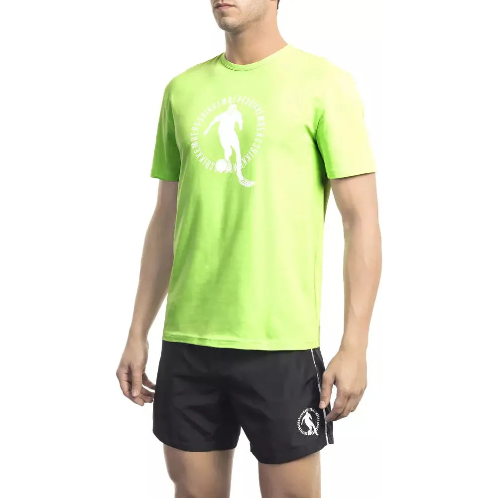 Bikkembergs Green Cotton T-Shirt for Contemporary Style