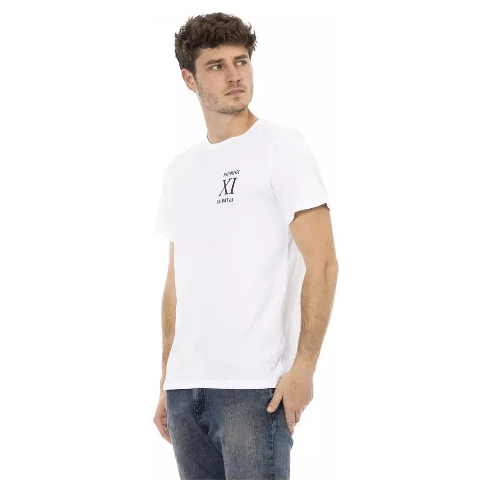 Bikkembergs White Cotton Front Print T-Shirt
