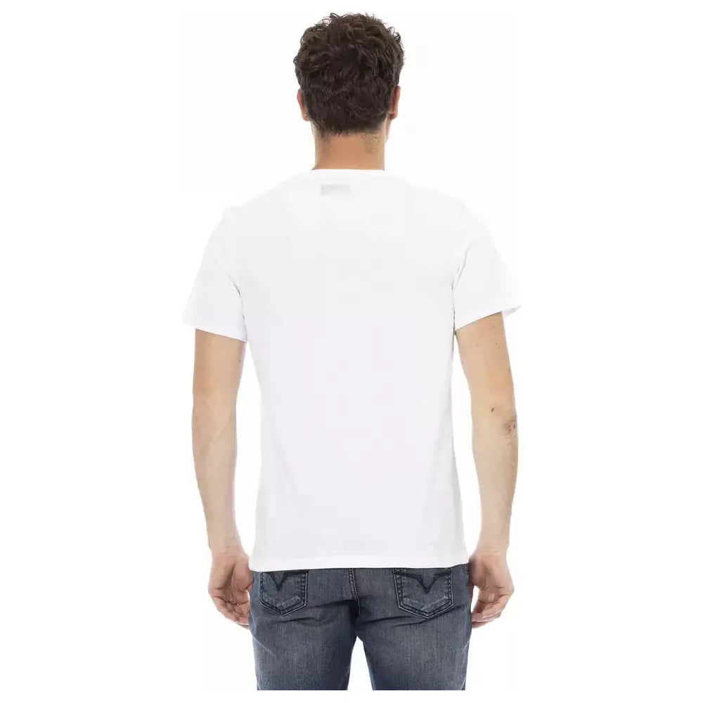 Bikkembergs White Cotton Front Print T-Shirt
