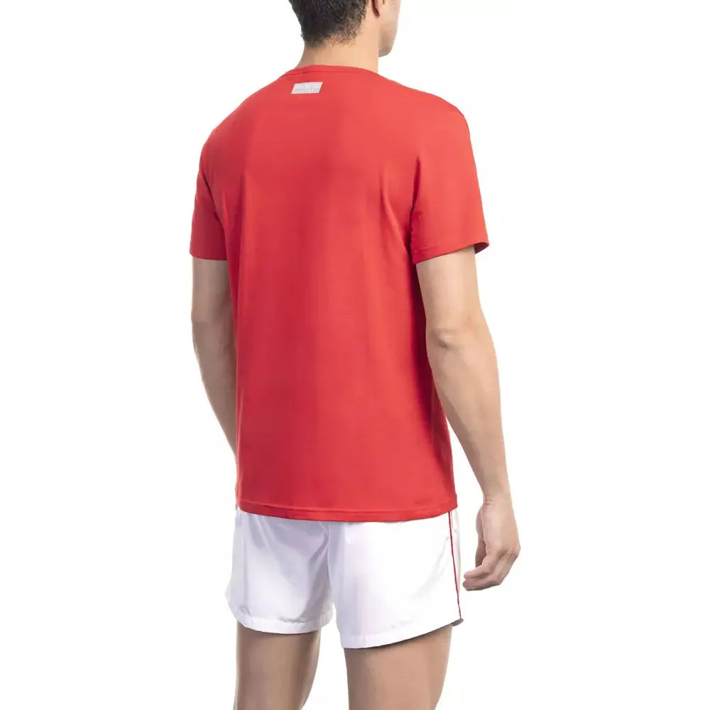 Bikkembergs Red Cotton T-Shirt for Elevated Casual Style
