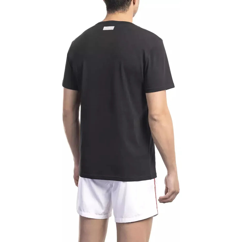 Bikkembergs Black Cotton T-Shirt for Elevated Style