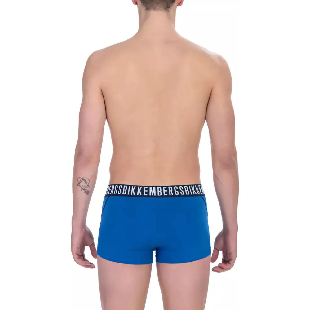 Bikkembergs Blue Cotton Trunk Underwear Pack of Luxury