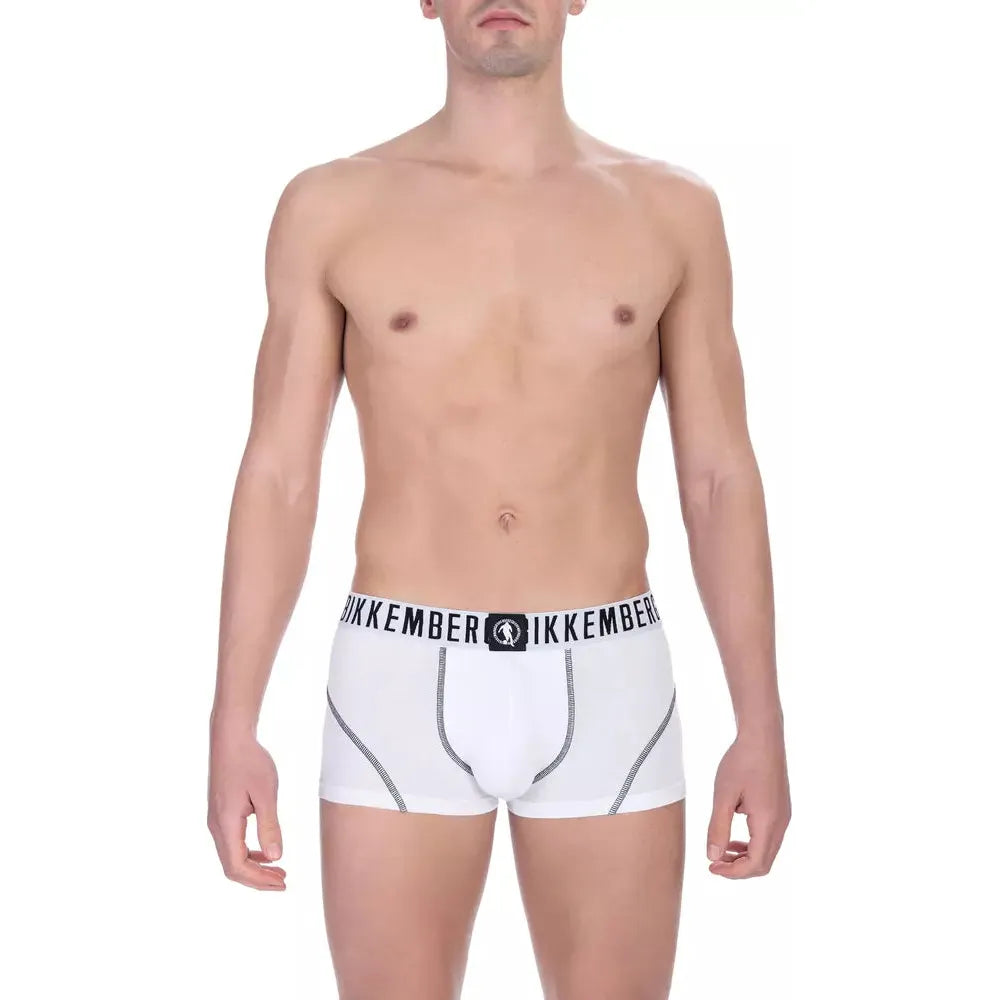 Bikkembergs White Cotton Underwear Bi-Pack for Luxe Comfort