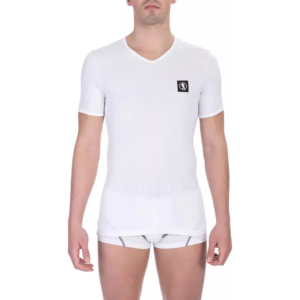 Bikkembergs White Cotton T-Shirt for Elevated Style