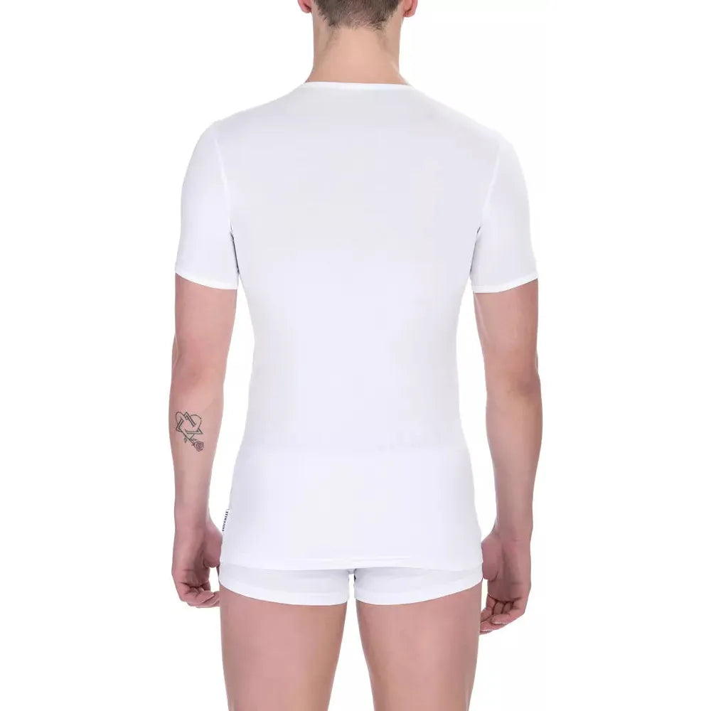 Bikkembergs White Cotton T-Shirt for Elevated Style