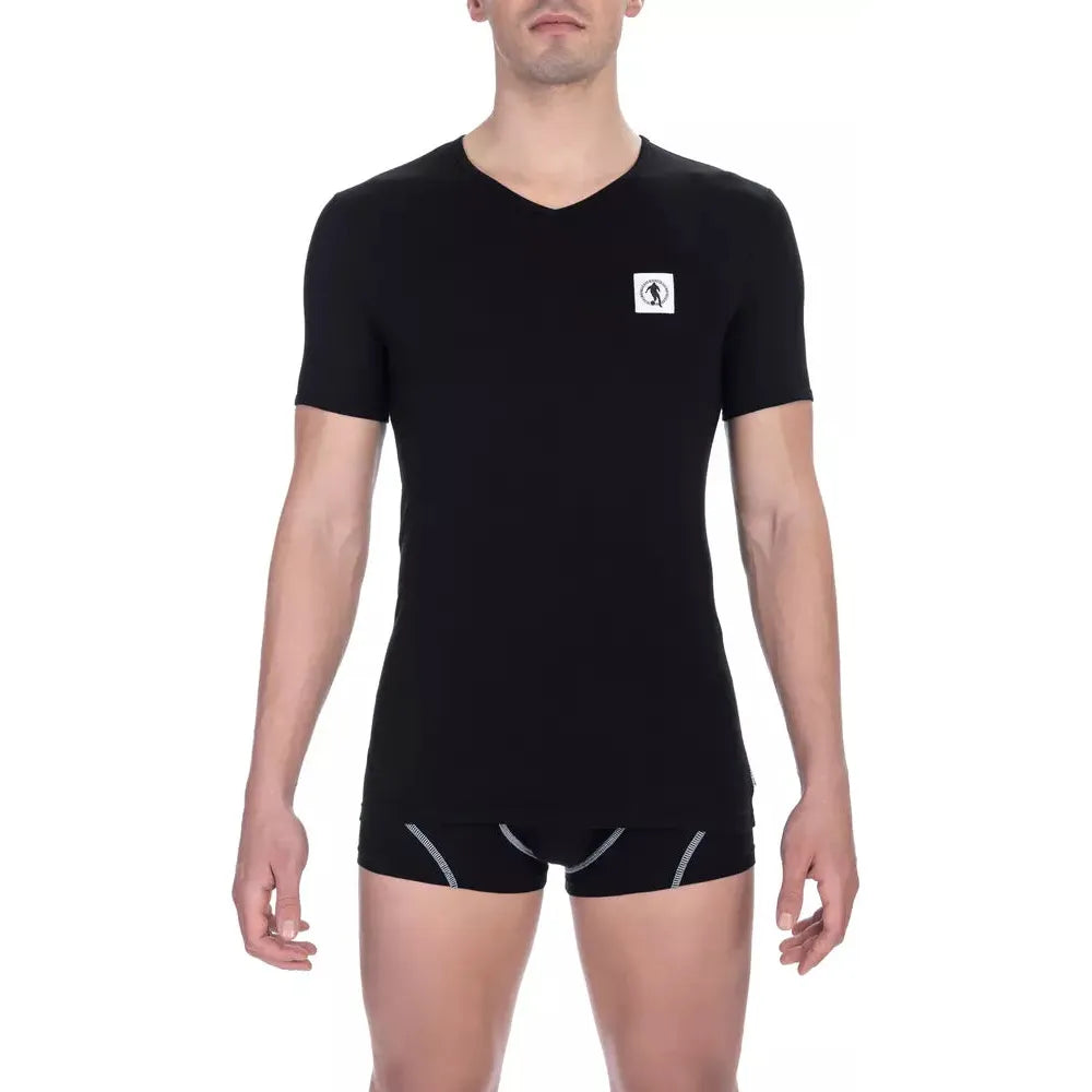 Bikkembergs Black Cotton T-Shirt for Elevated Style