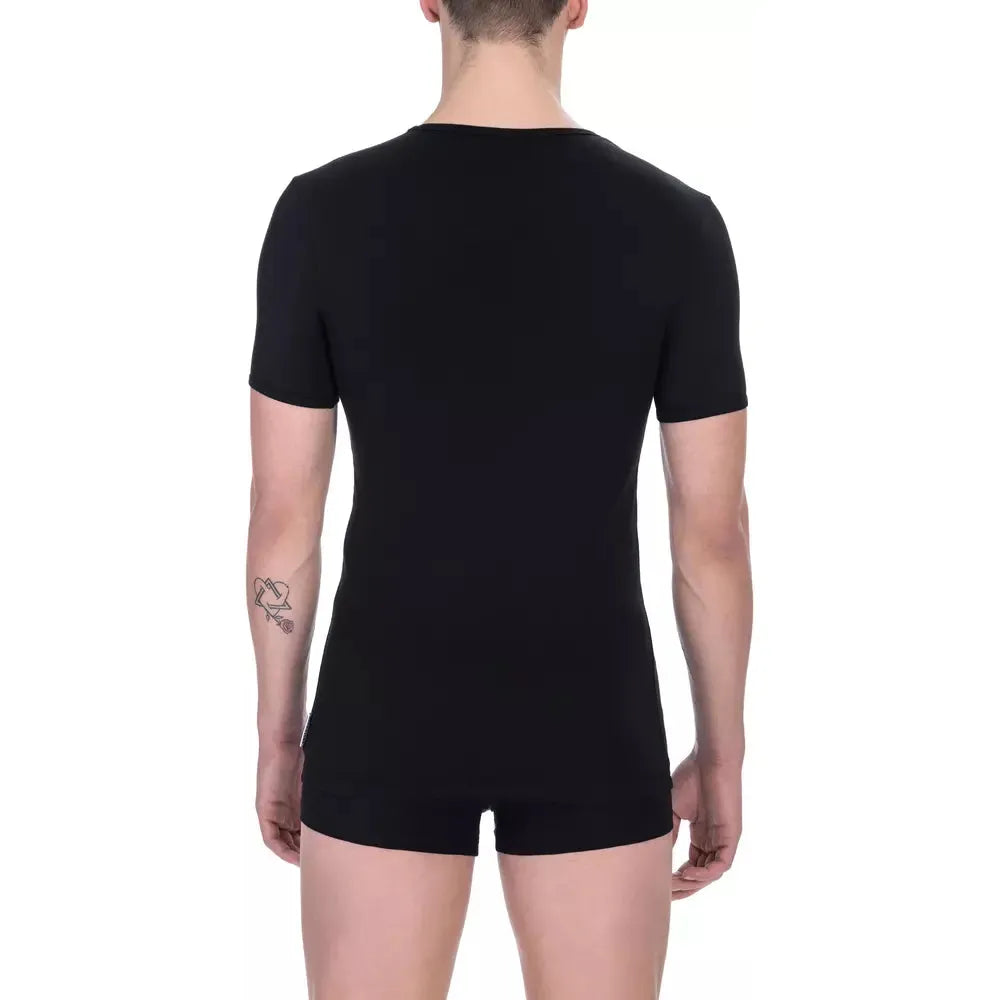 Bikkembergs Black Cotton T-Shirt for Elevated Style
