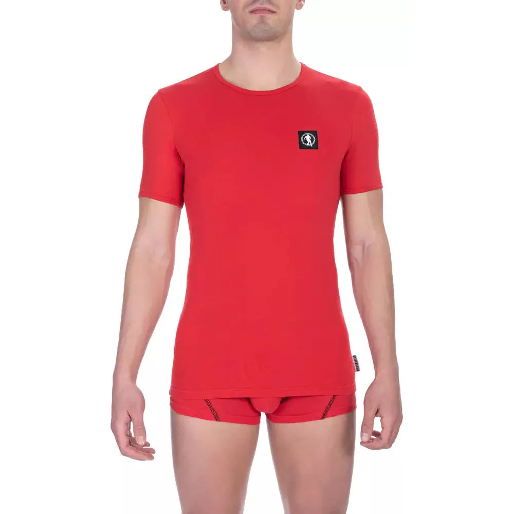 Bikkembergs Red Cotton T-Shirt for Contemporary Elegance