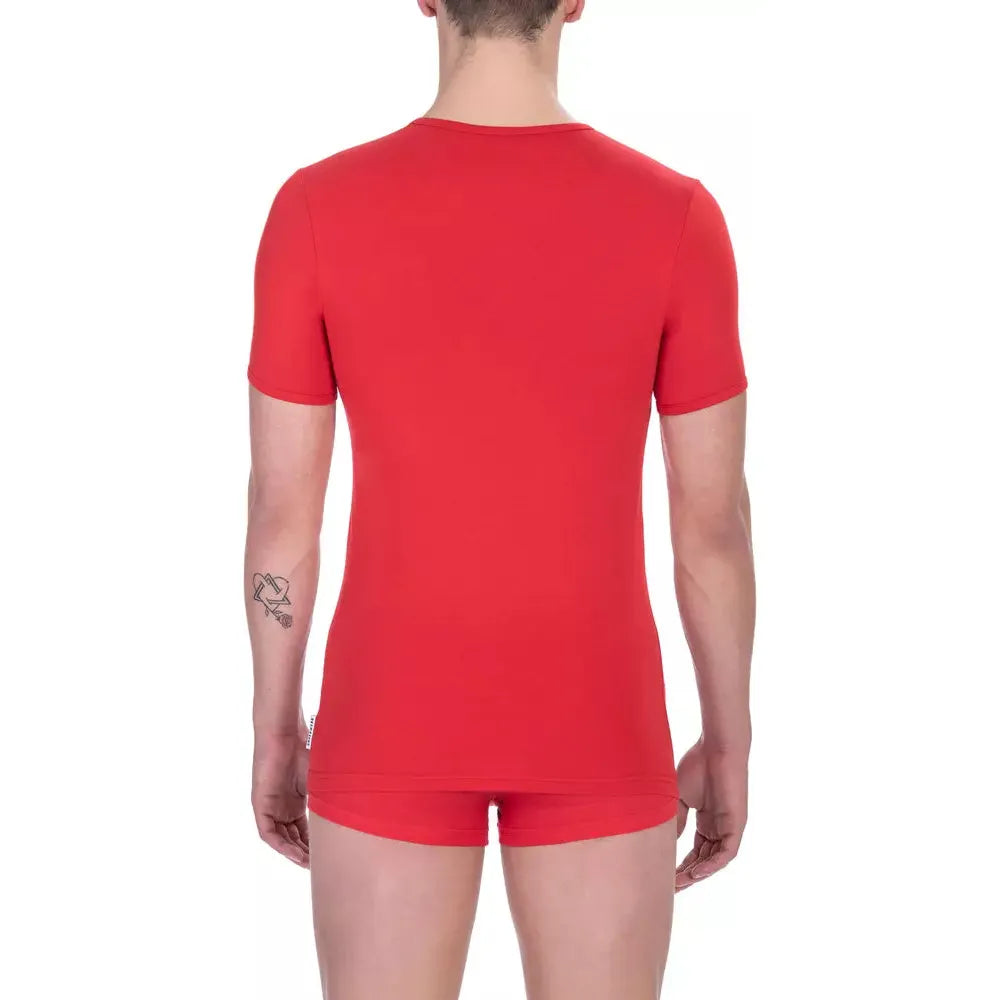 Bikkembergs Red Cotton T-Shirt for Contemporary Elegance