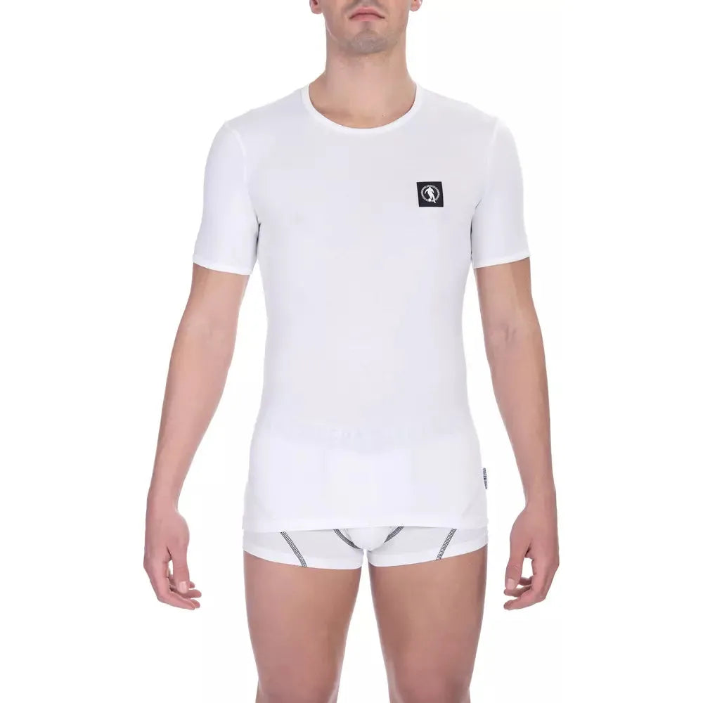 Bikkembergs White Cotton T-Shirt for Elevated Style