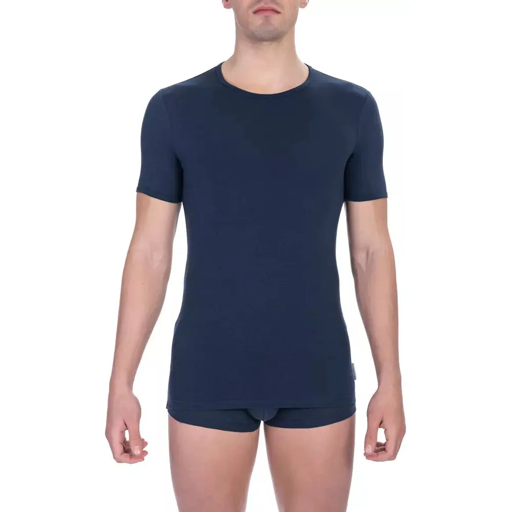 Bikkembergs Blue Cotton T-Shirt for Elevated Style