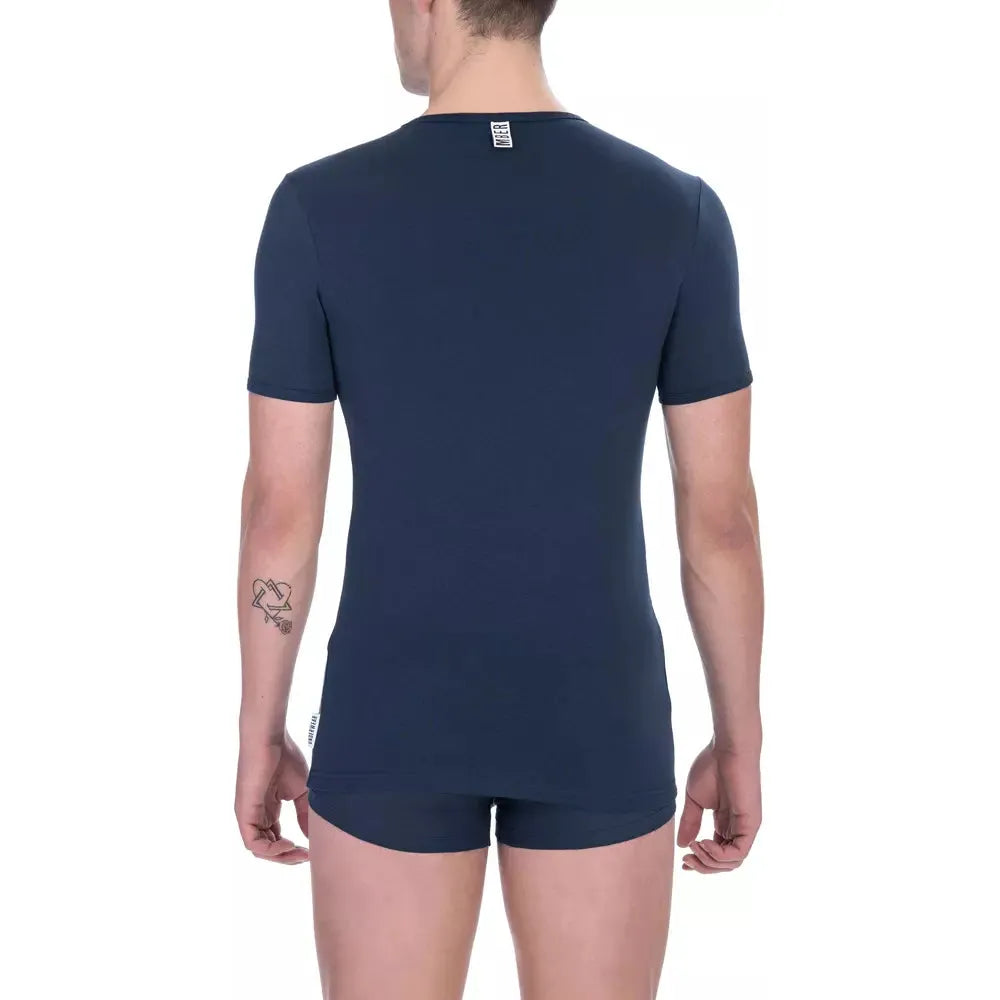 Bikkembergs Blue Cotton T-Shirt for Elevated Style