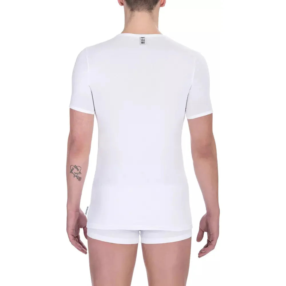 Bikkembergs White Cotton T-Shirt for Effortless Chic