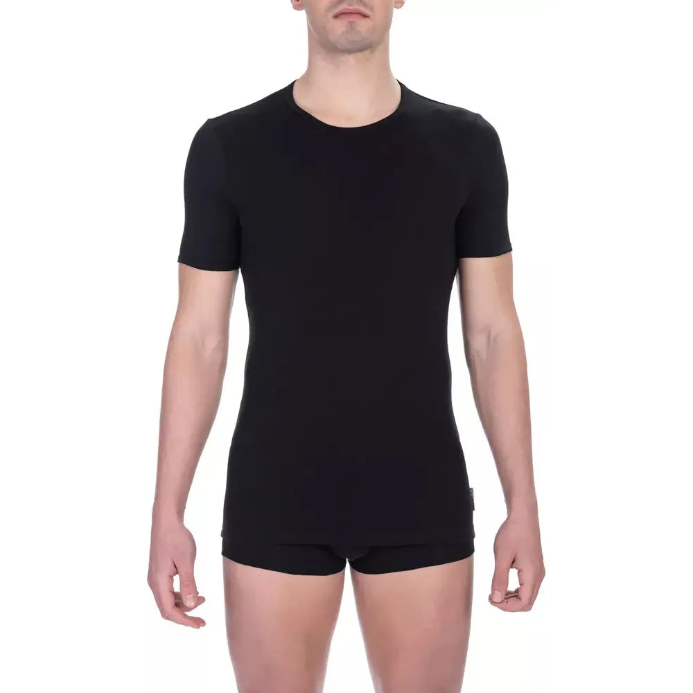 Bikkembergs Black Cotton T-Shirt for Effortless Elegance