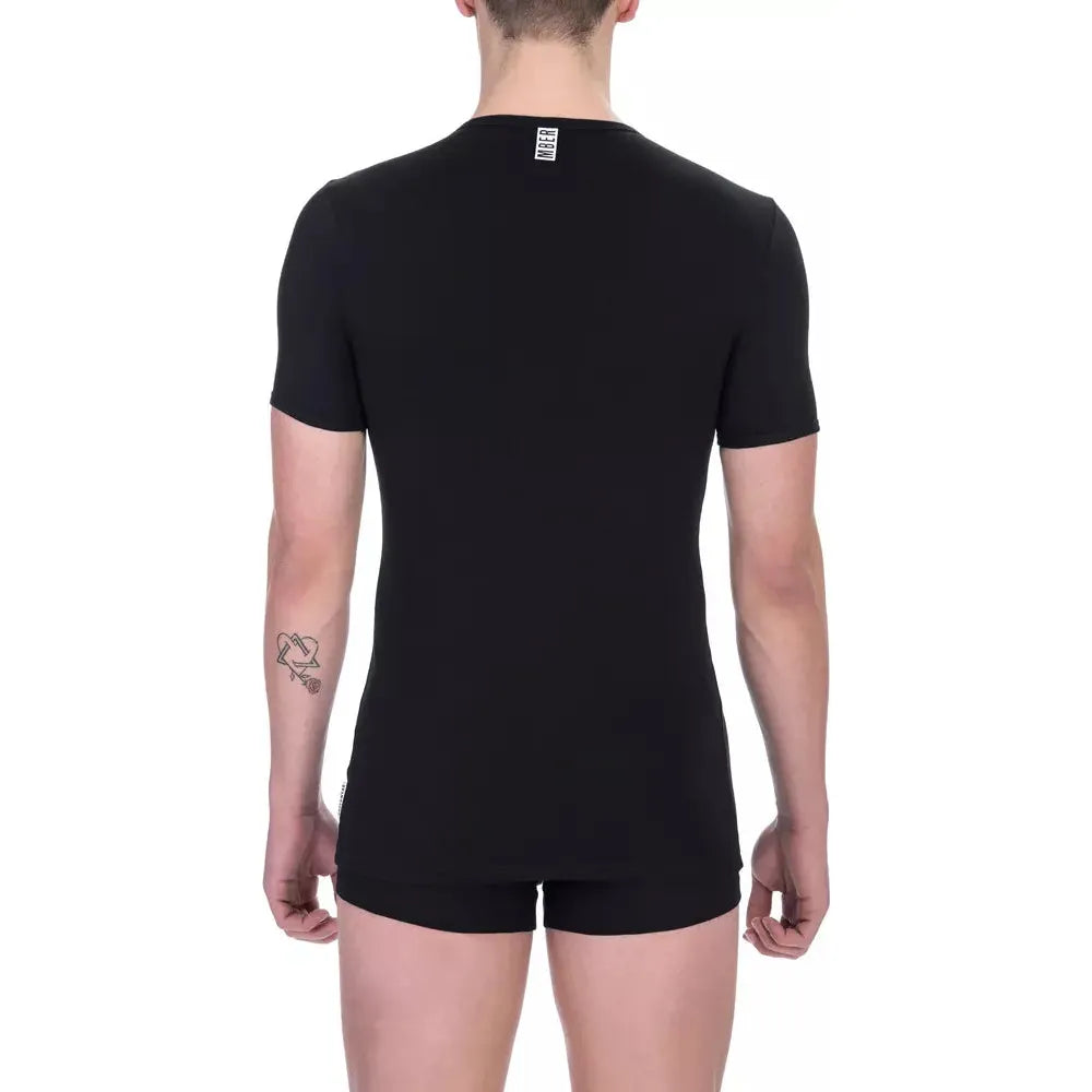 Bikkembergs Black Cotton T-Shirt for Effortless Elegance