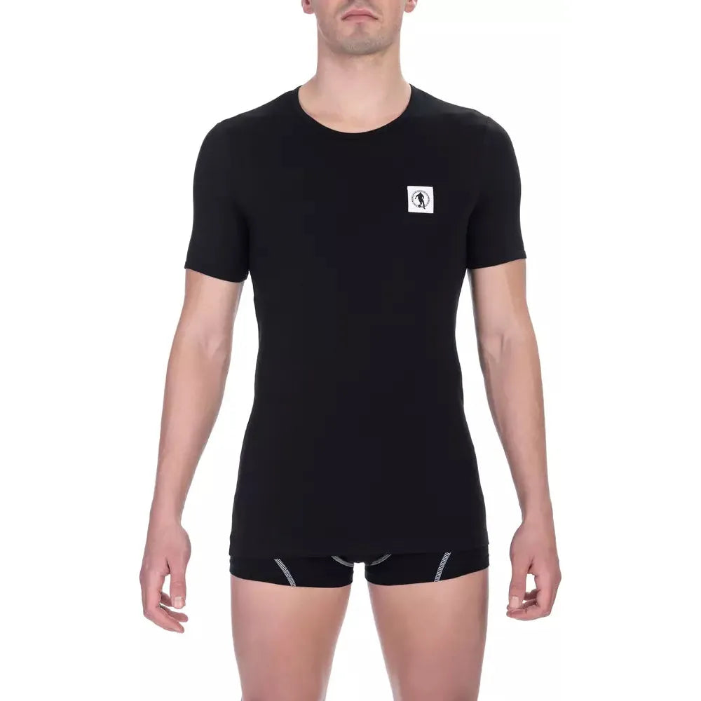 Bikkembergs Black Cotton T-Shirt for Effortless Elegance