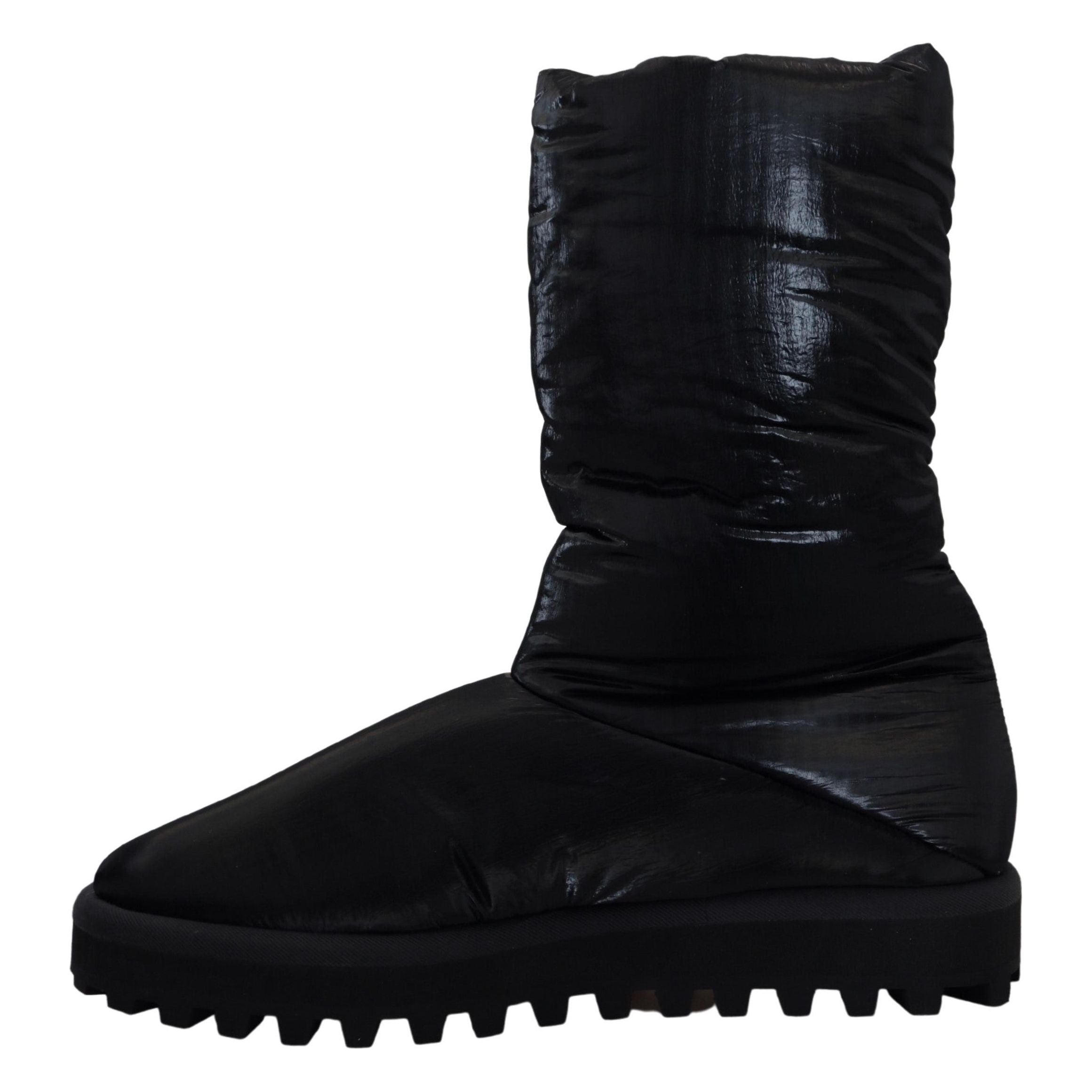 Dolce & Gabbana Black Leather Mid-Calf Boots