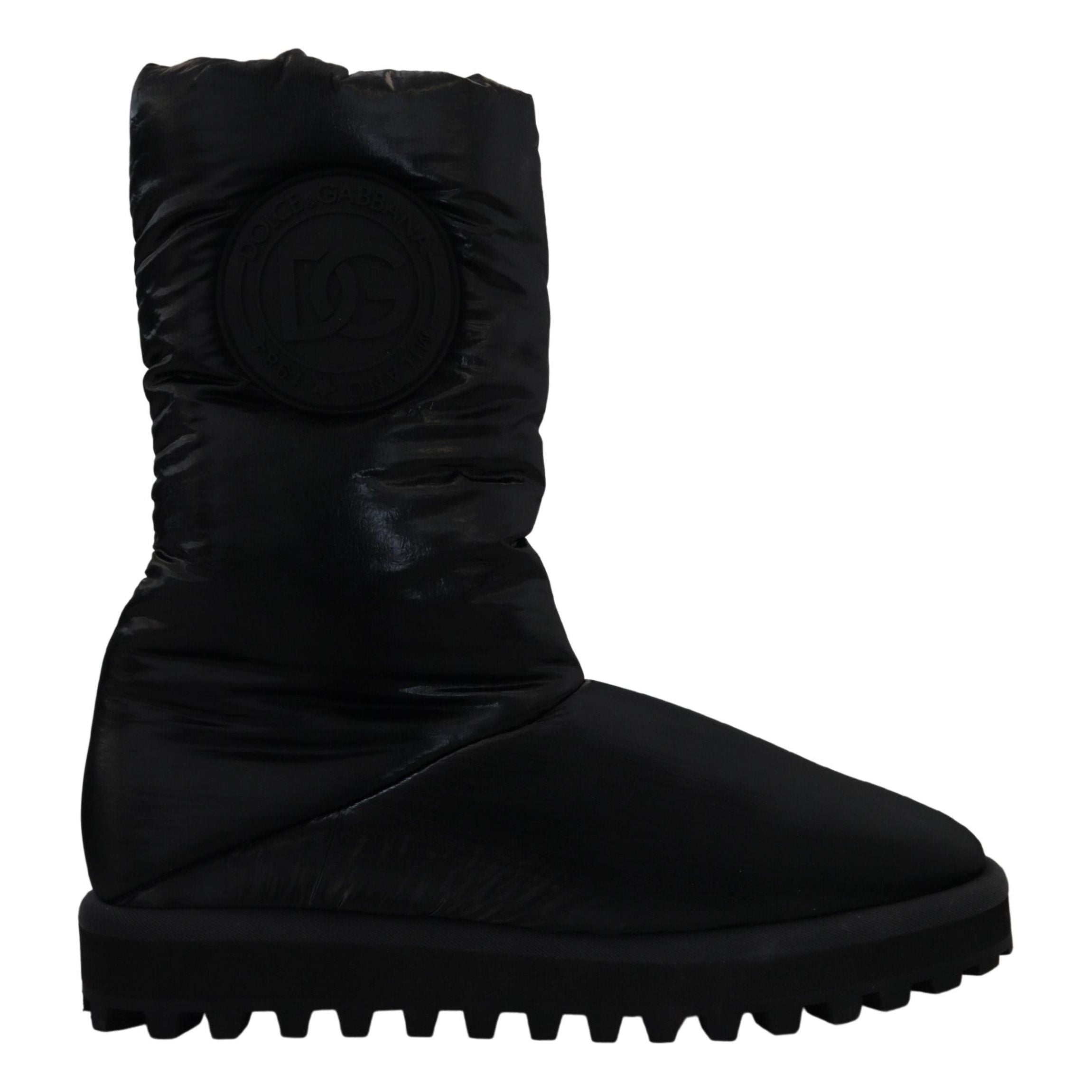 Dolce & Gabbana Black Leather Mid-Calf Boots