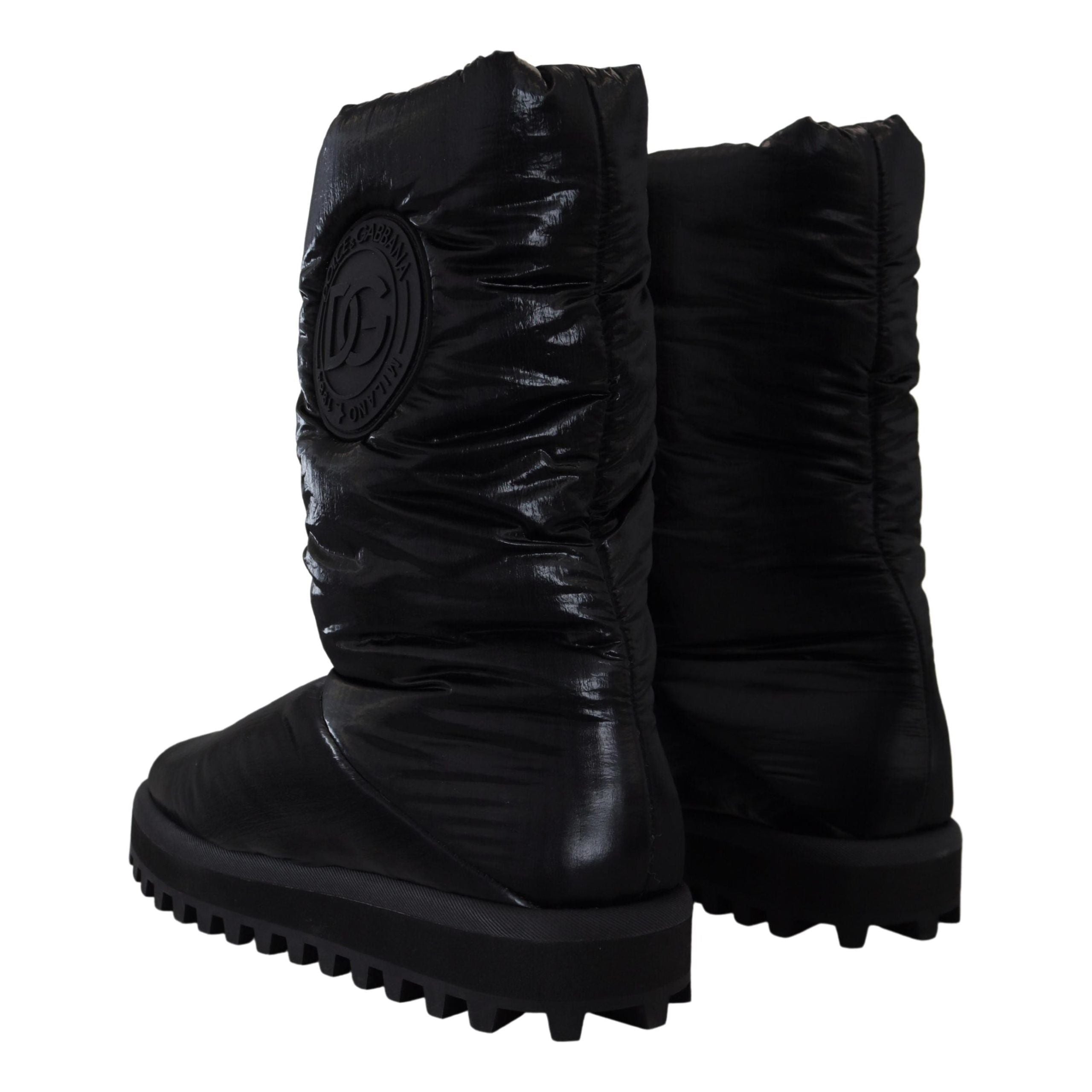 Dolce & Gabbana Black Leather Mid-Calf Boots
