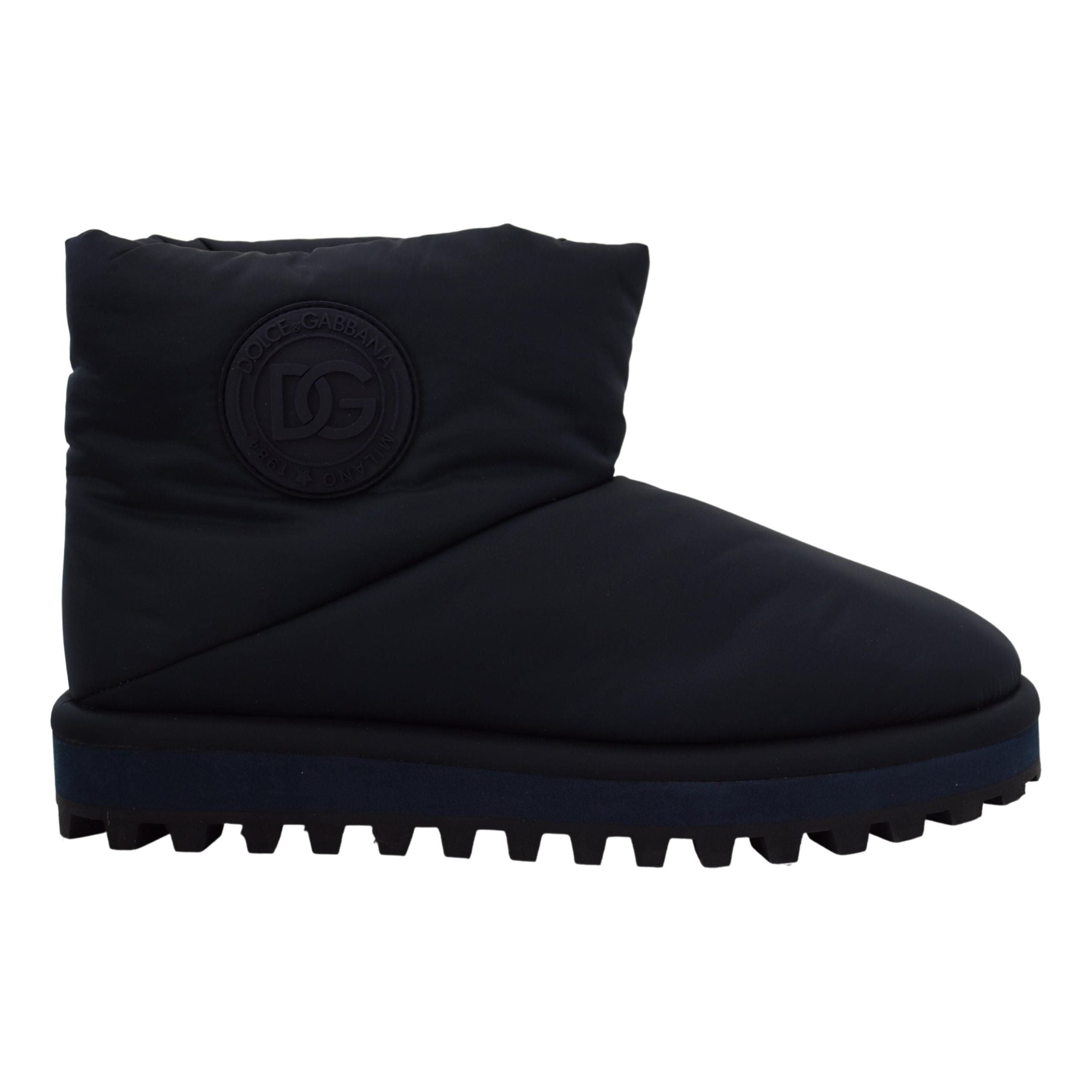 Dolce & Gabbana Blue Leather Ankle Height Boots