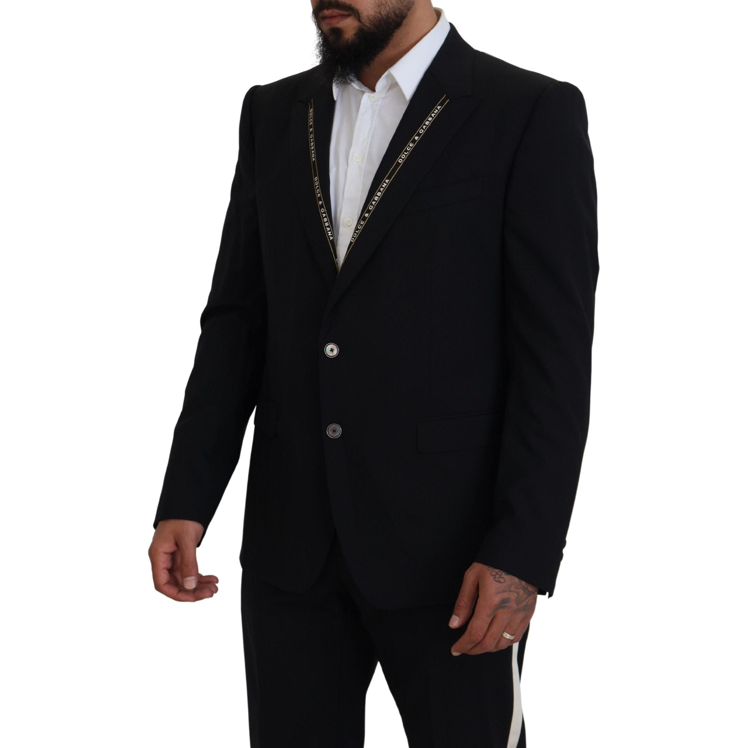 Dolce & Gabbana Black Wool Blend Single Breasted Blazer