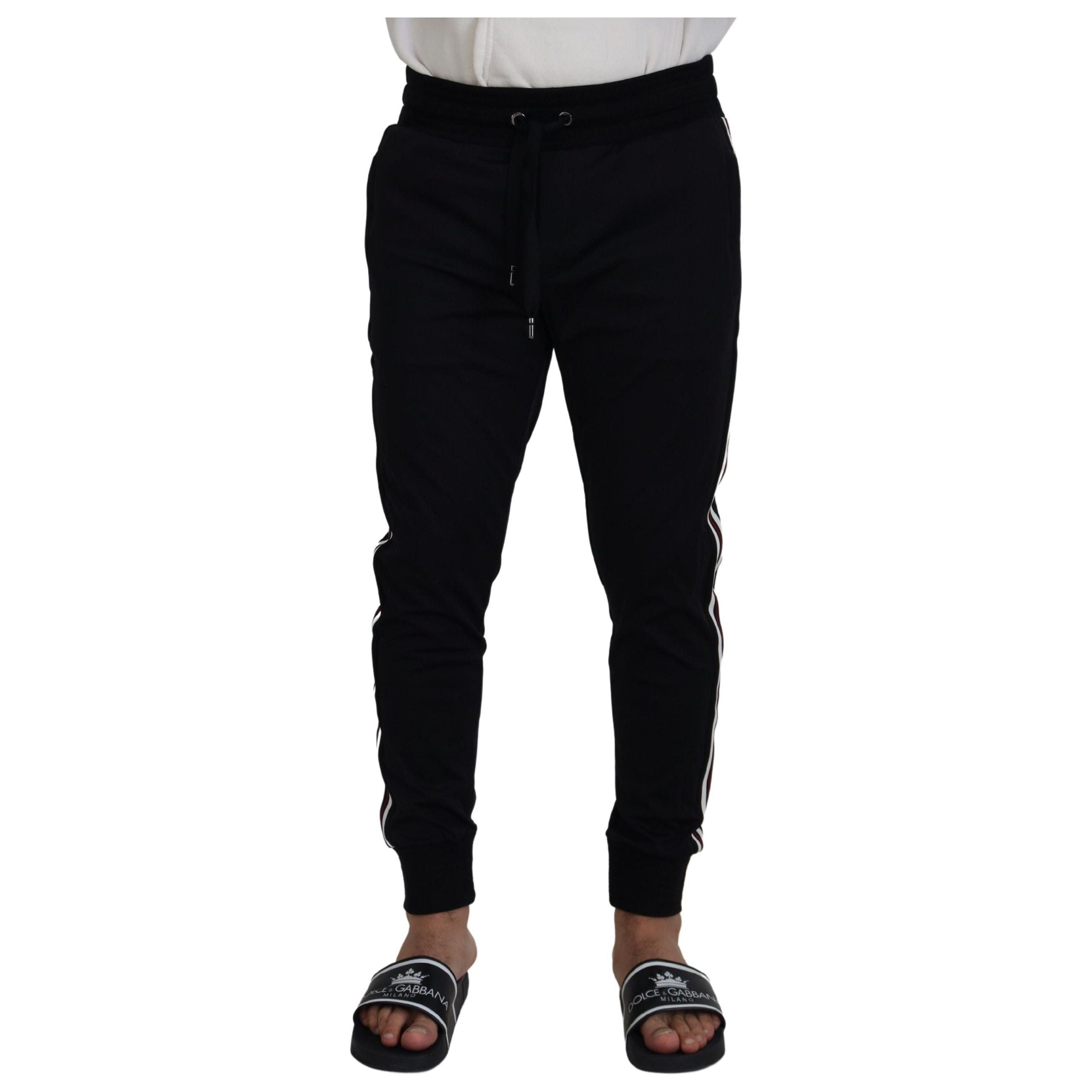 Dolce & Gabbana Black Cotton Designer Trousers Elegance