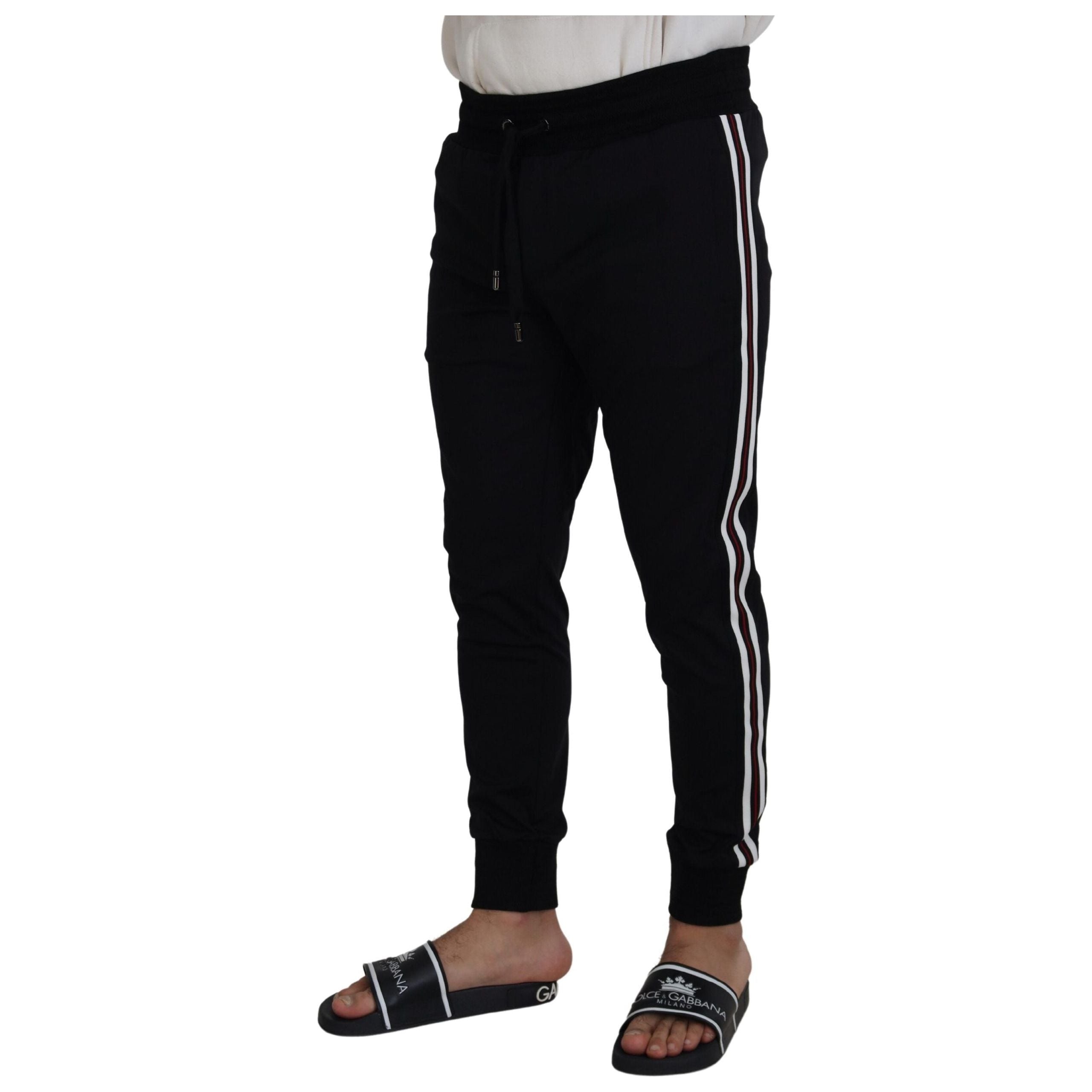 Dolce & Gabbana Black Cotton Designer Trousers Elegance