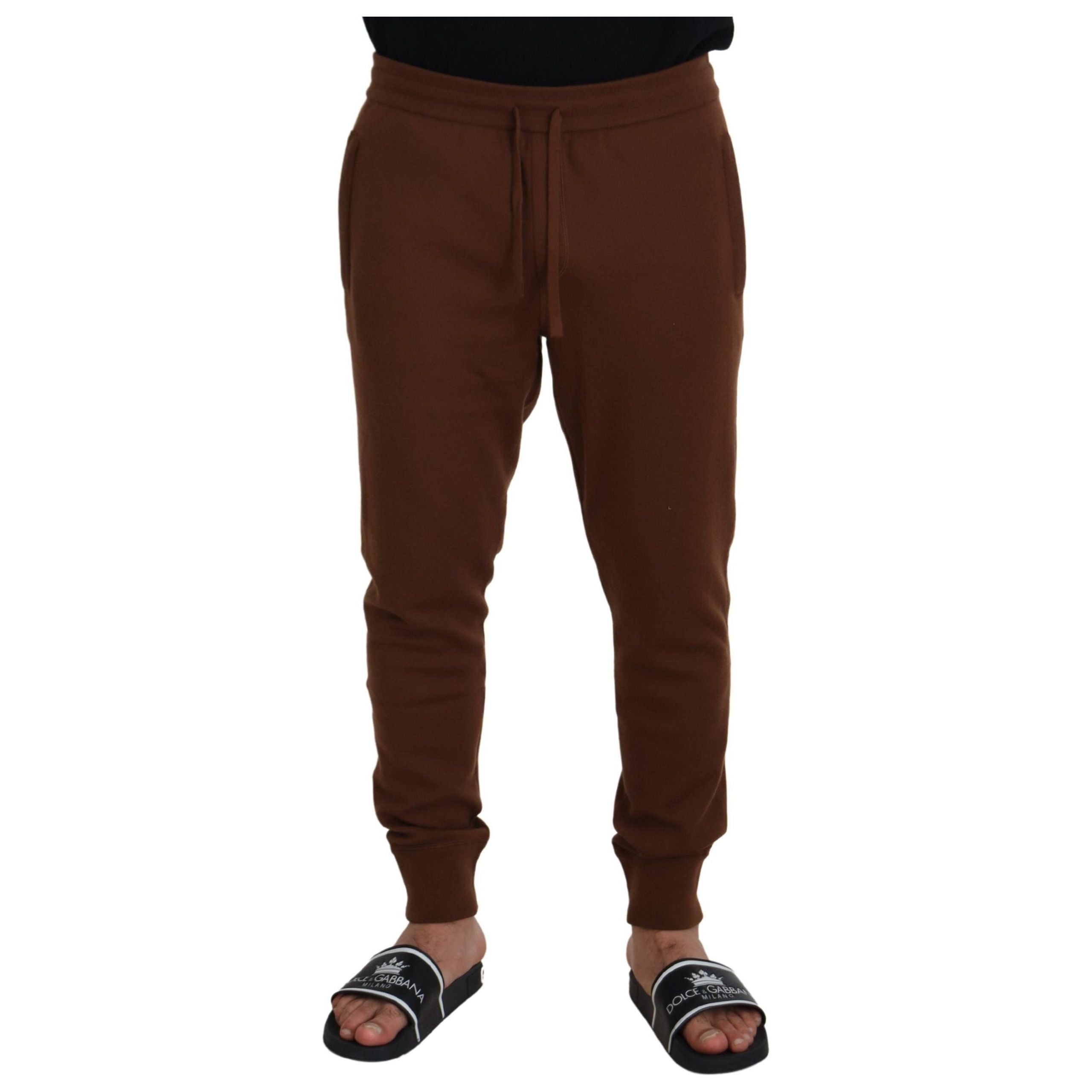 Dolce & Gabbana Elegant Brown Cashmere Jogger Pants