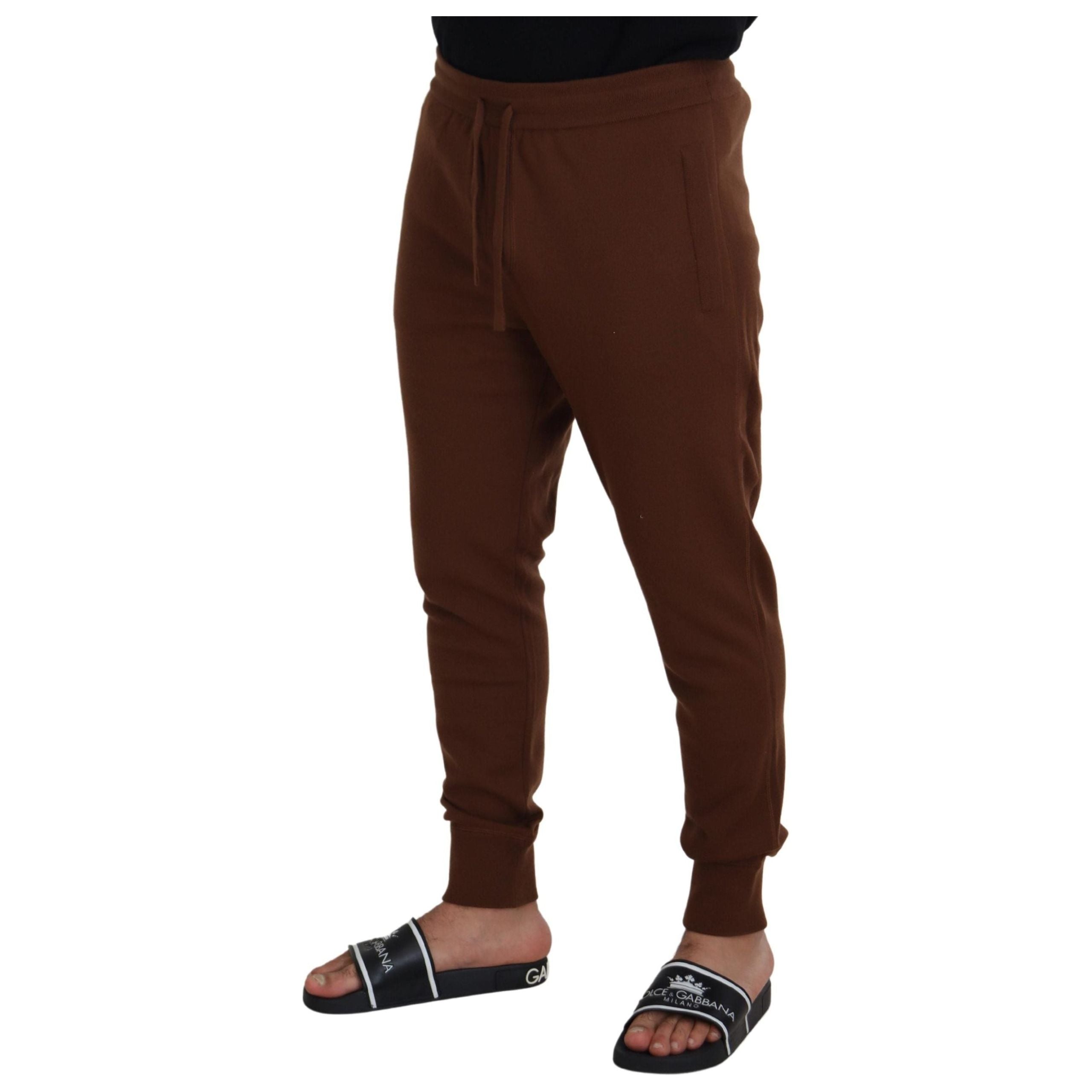 Dolce & Gabbana Elegant Brown Cashmere Jogger Pants