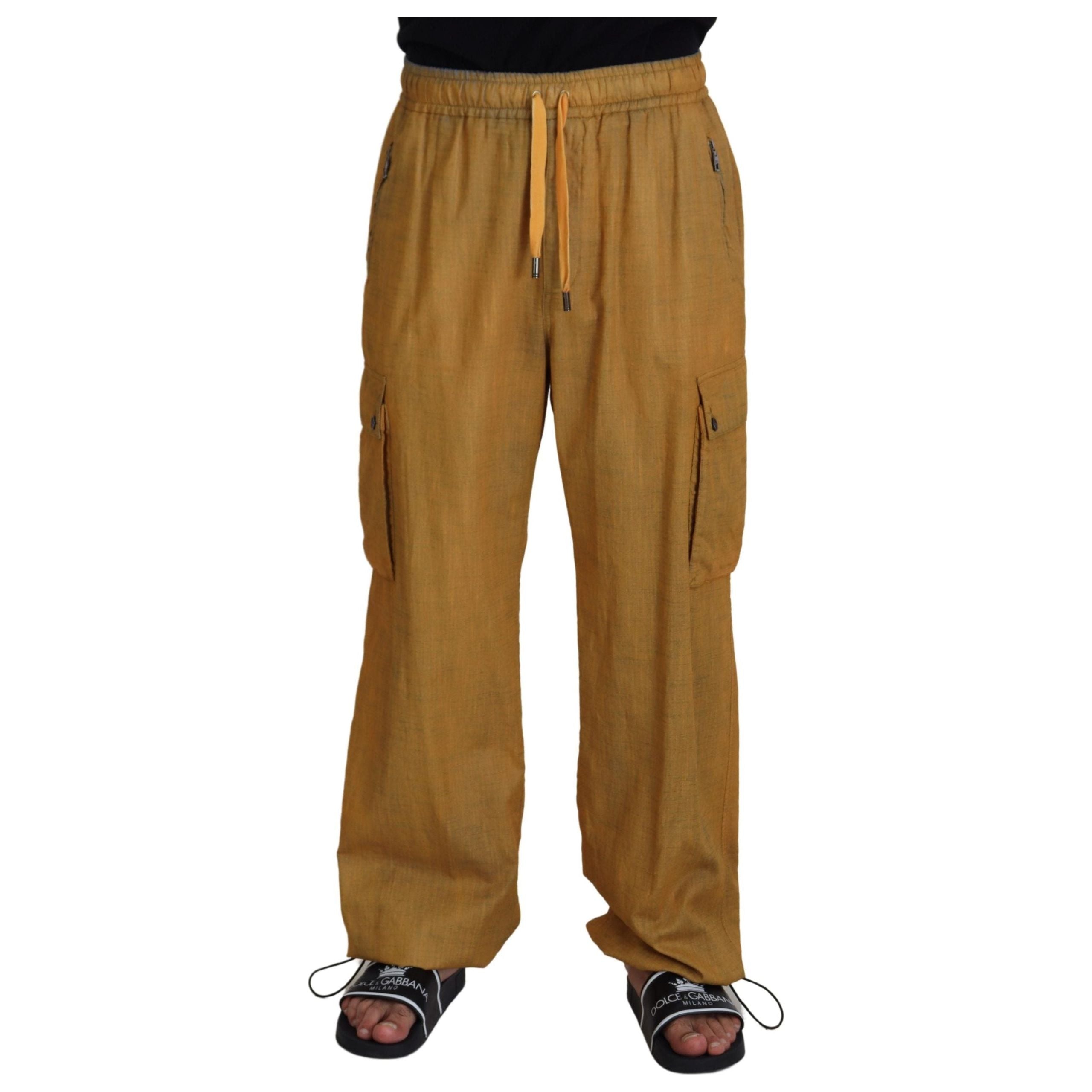 Dolce & Gabbana Beige Italian Linen Trousers for Sophistication