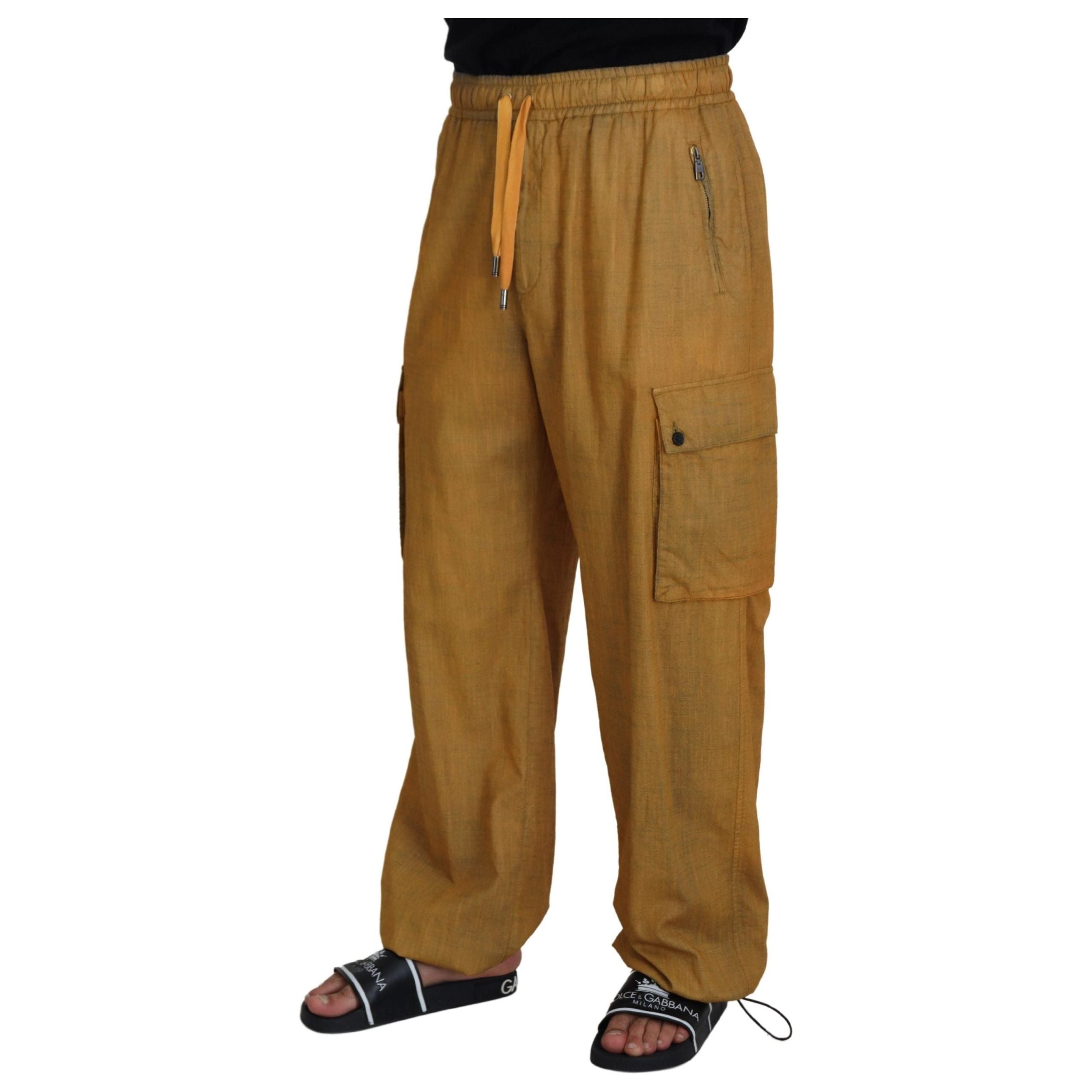 Dolce & Gabbana Beige Italian Linen Trousers for Sophistication
