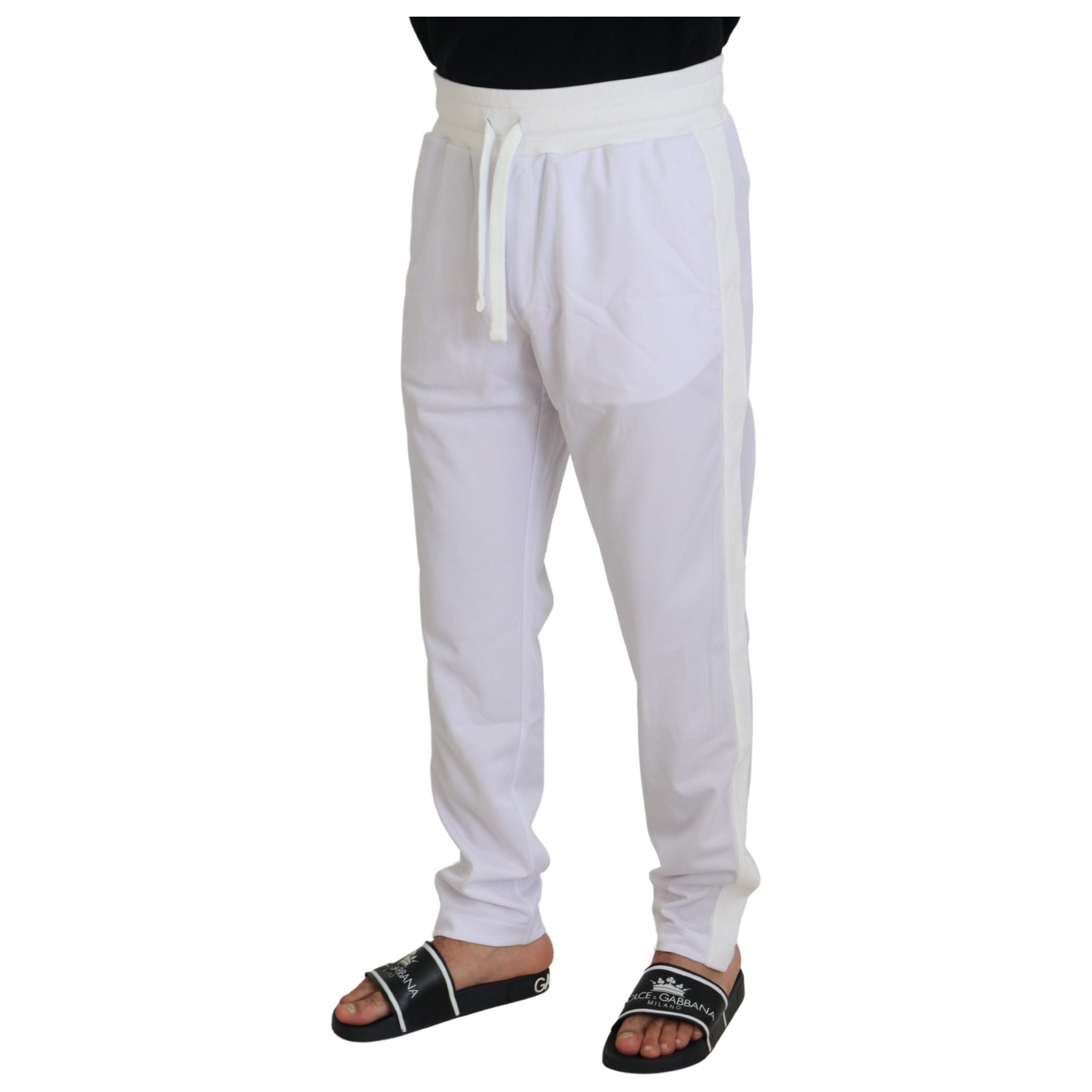 Dolce & Gabbana White Cotton Jogger Pants