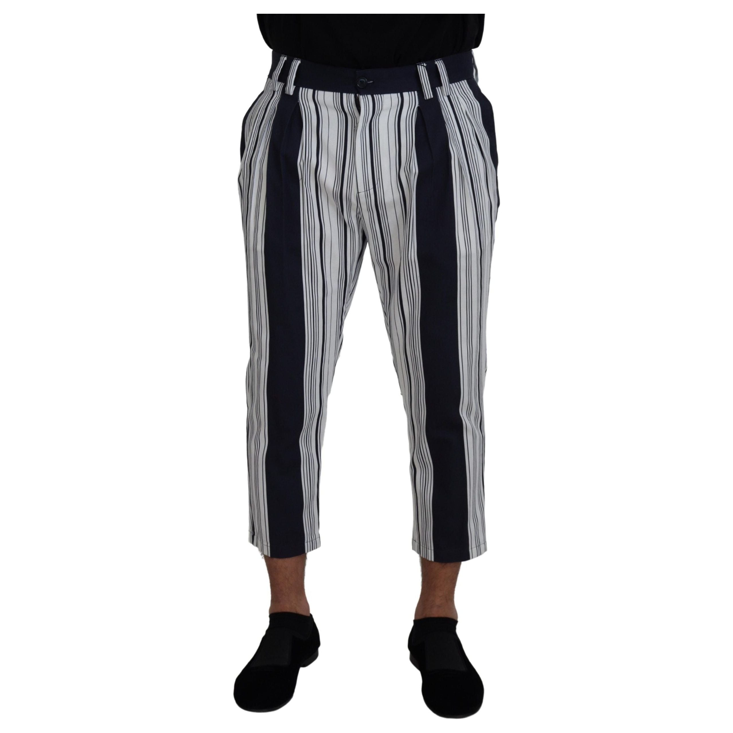 Dolce & Gabbana Navy Striped Cotton Pants