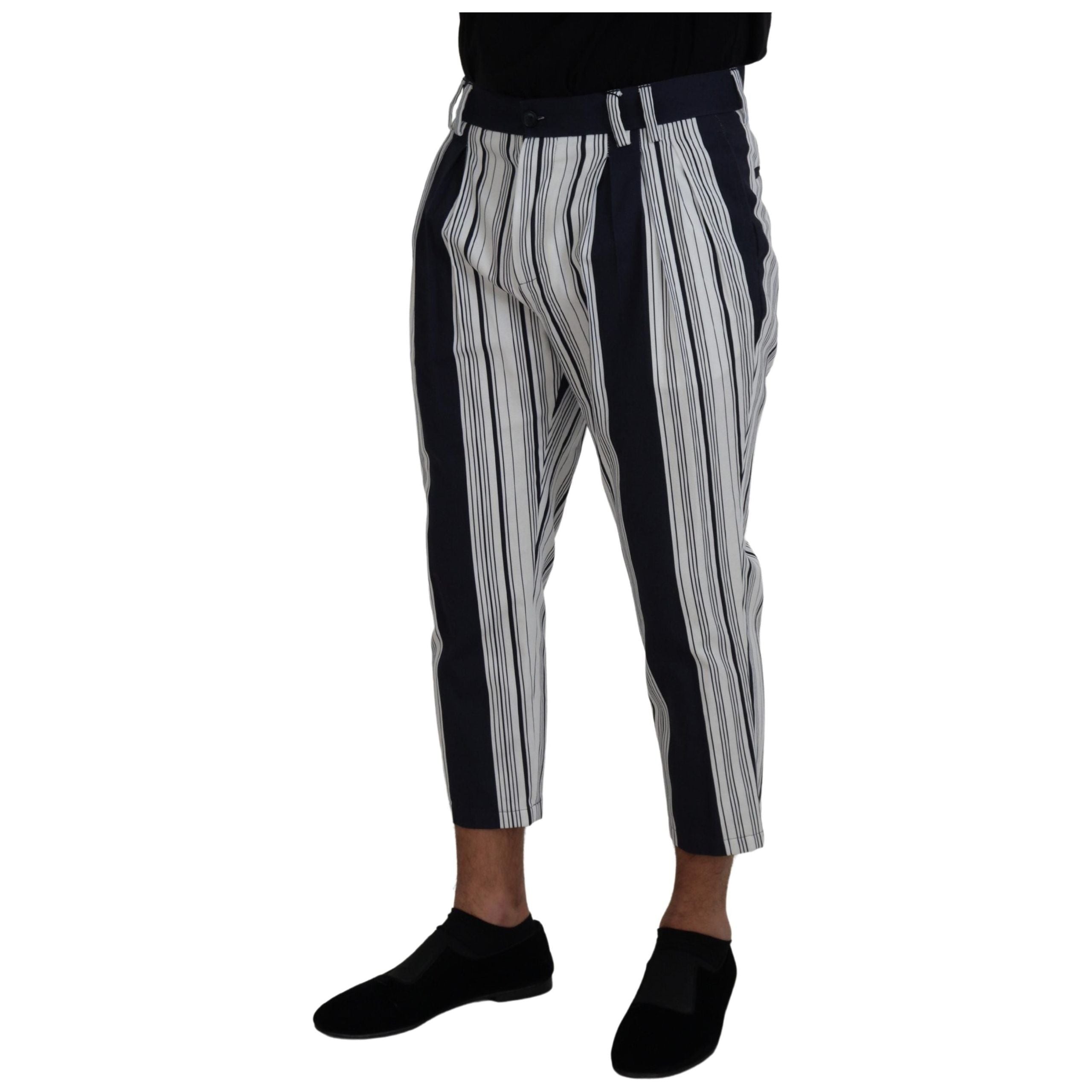 Dolce & Gabbana Navy Striped Cotton Pants