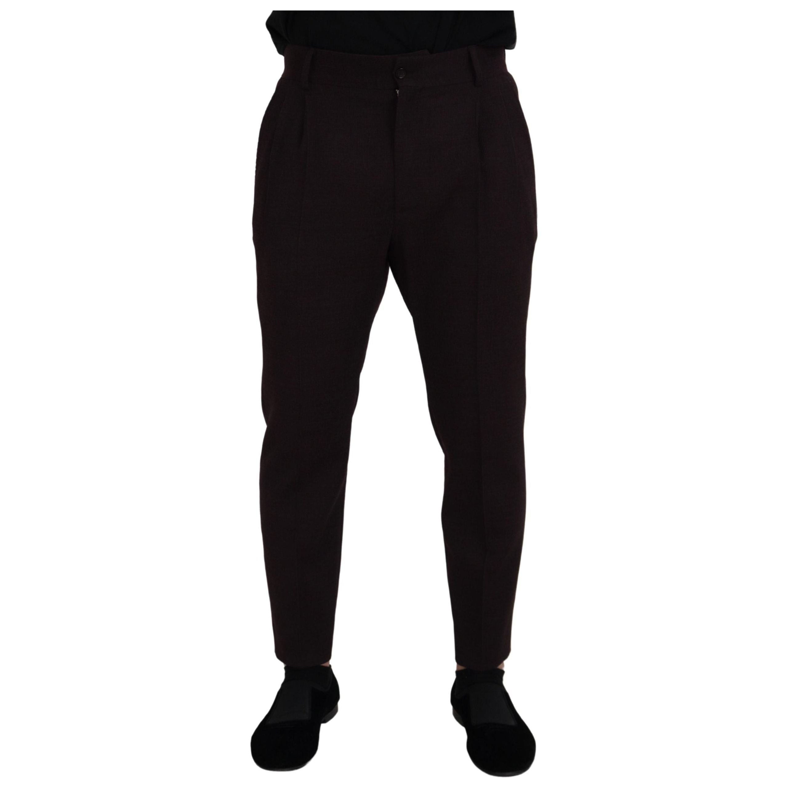 Dolce & Gabbana Elegant Brown Cotton Blend Trousers