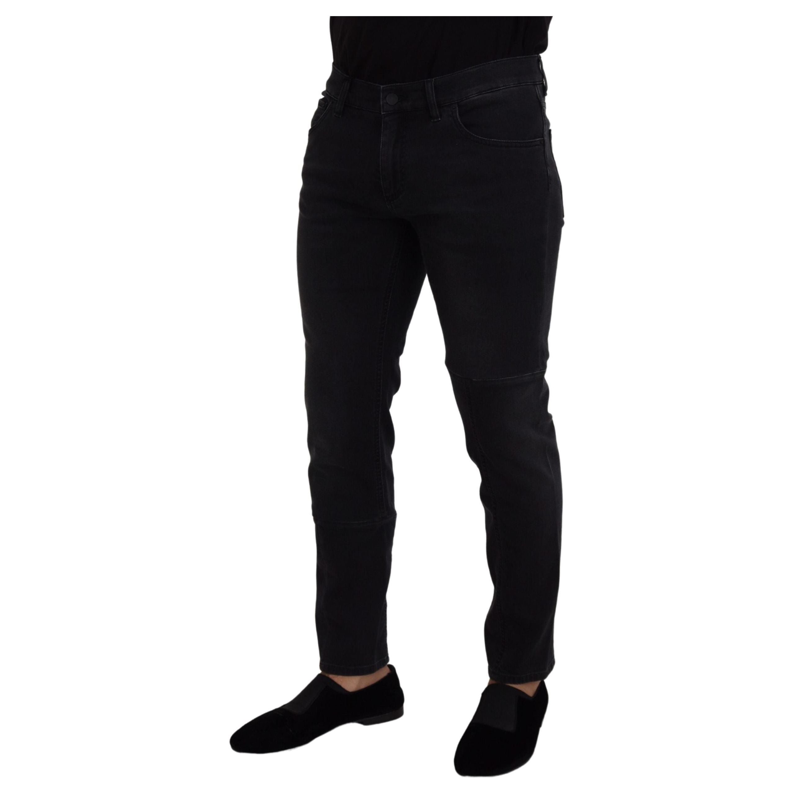 Dolce & Gabbana Sleek Black Cotton Blend Denim Pants