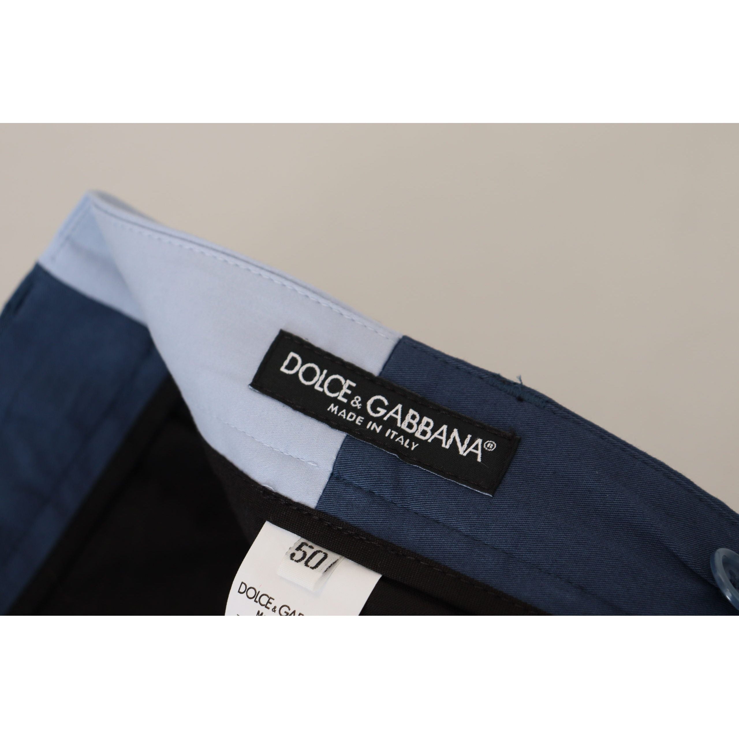 Dolce & Gabbana Elegant Blue Cotton Blend Pants