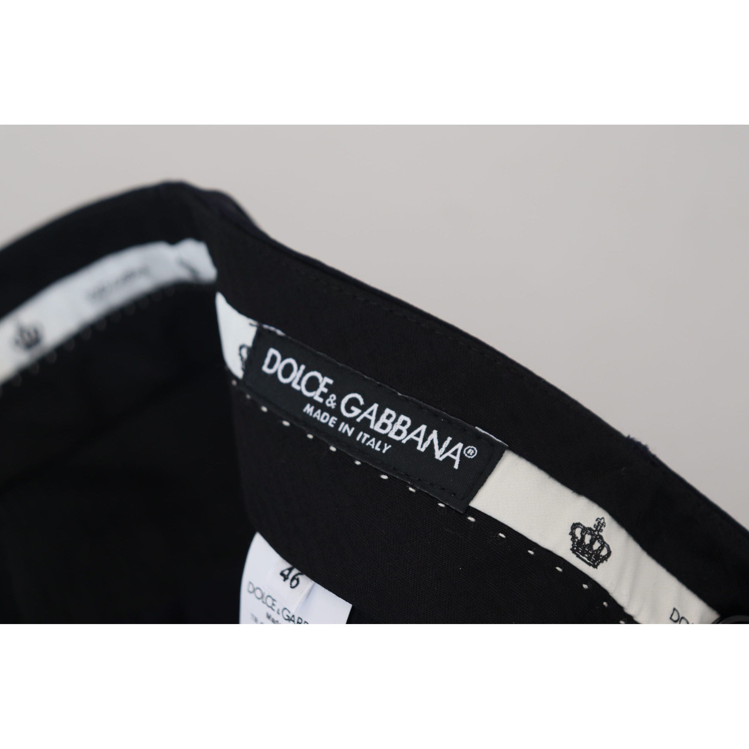 Dolce & Gabbana Black Wool-Blend Trousers for Sophistication
