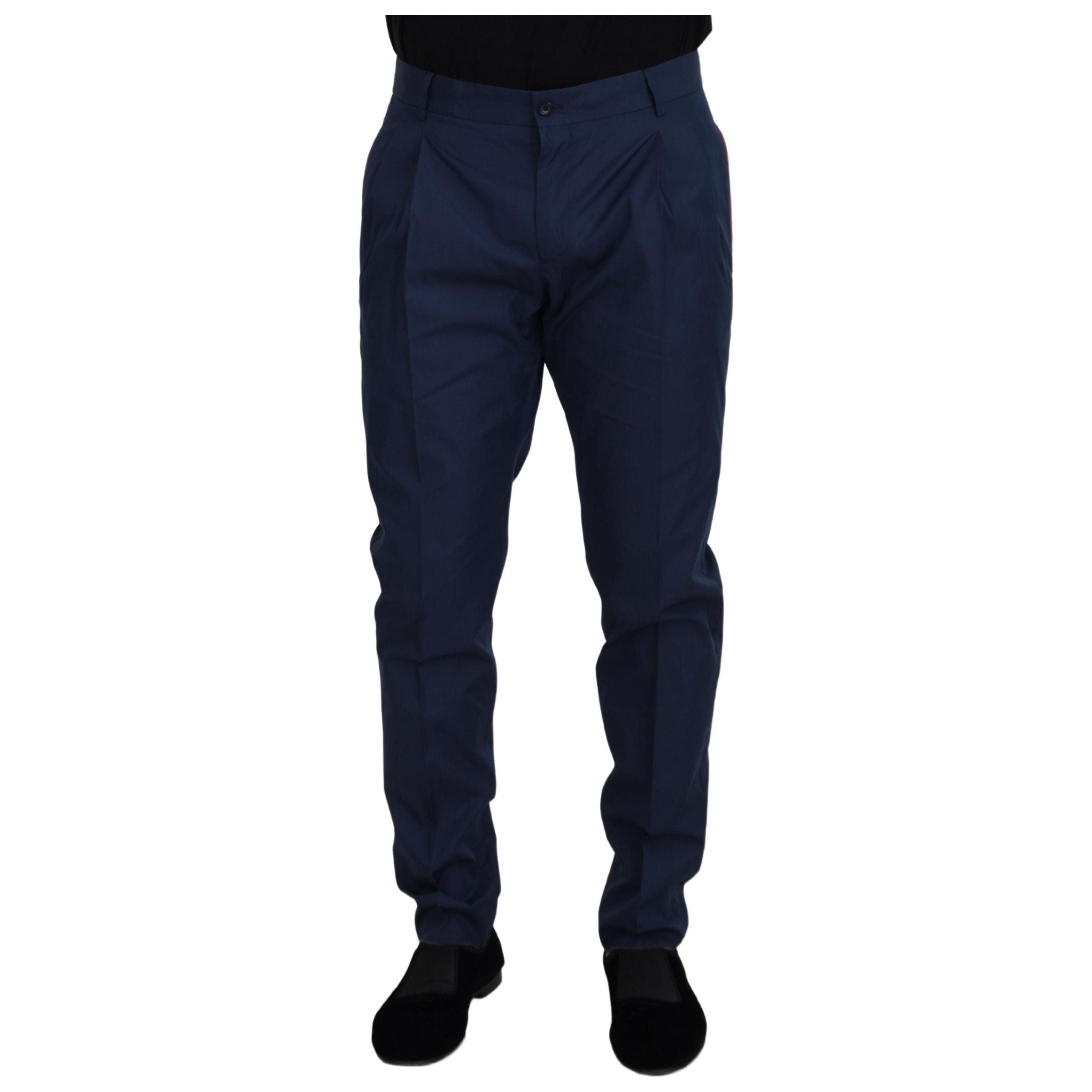 Dolce & Gabbana Elegant Blue Cotton Silk Pants Collection