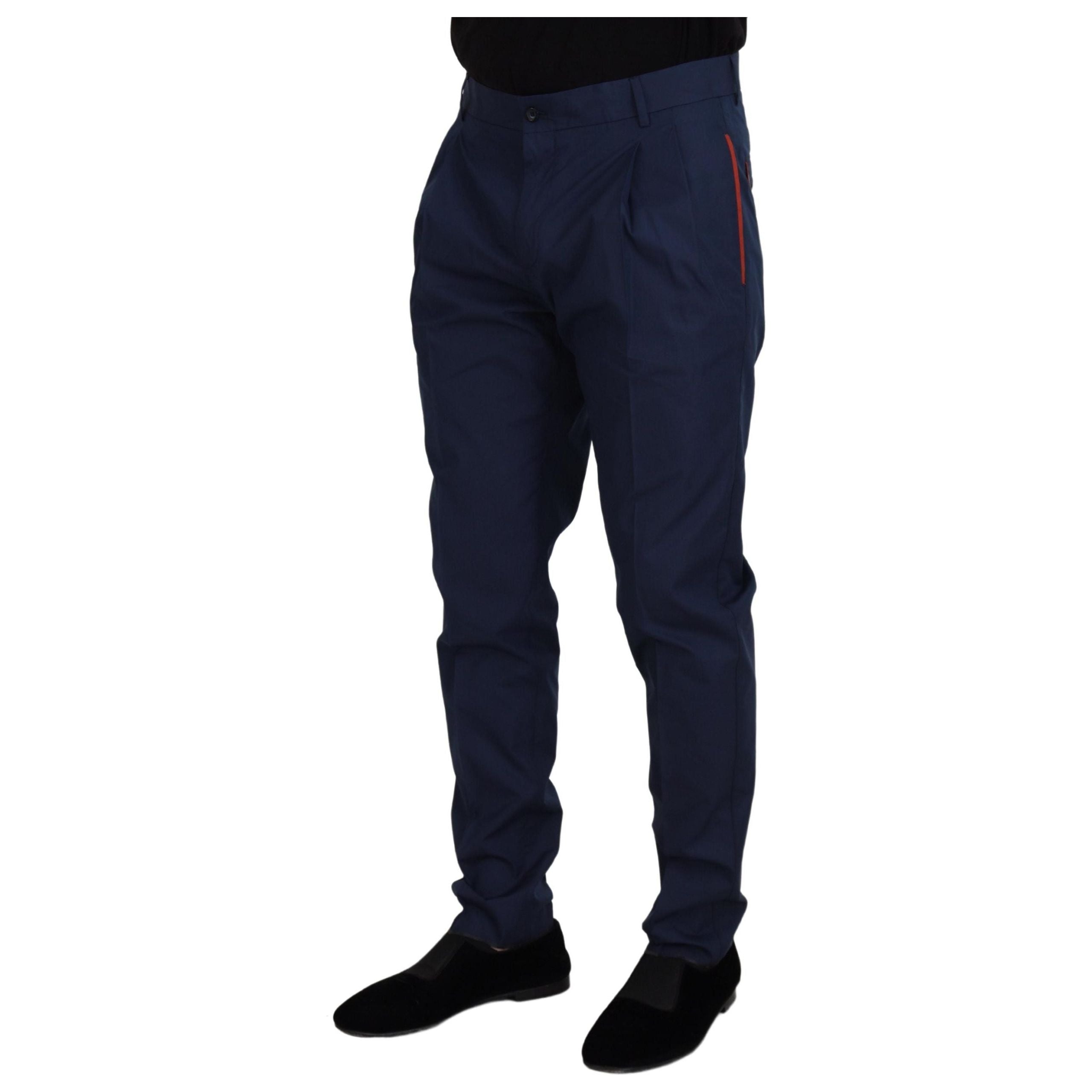 Dolce & Gabbana Elegant Blue Cotton Silk Pants Collection