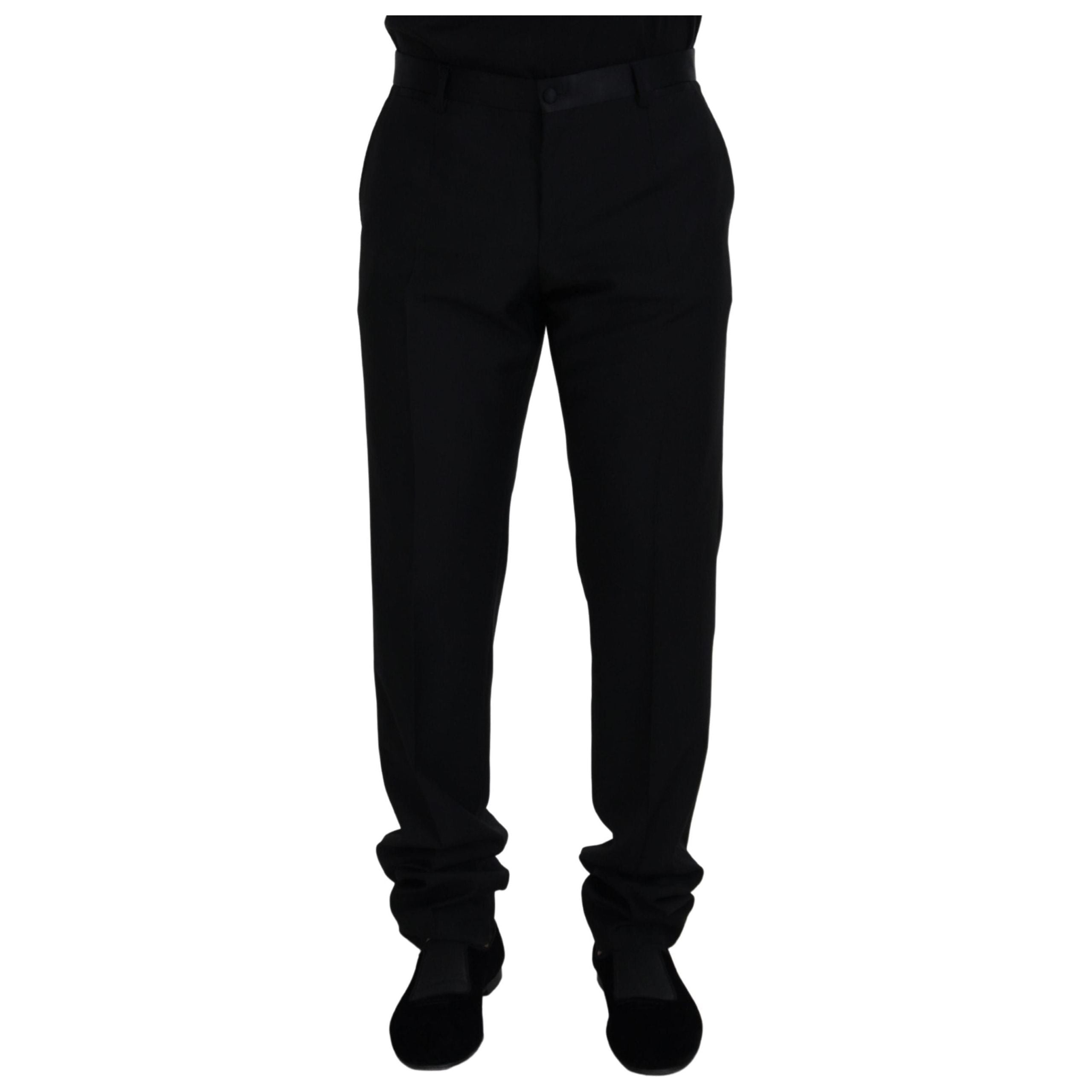 Dolce & Gabbana Black Virgin Wool Blend Trousers
