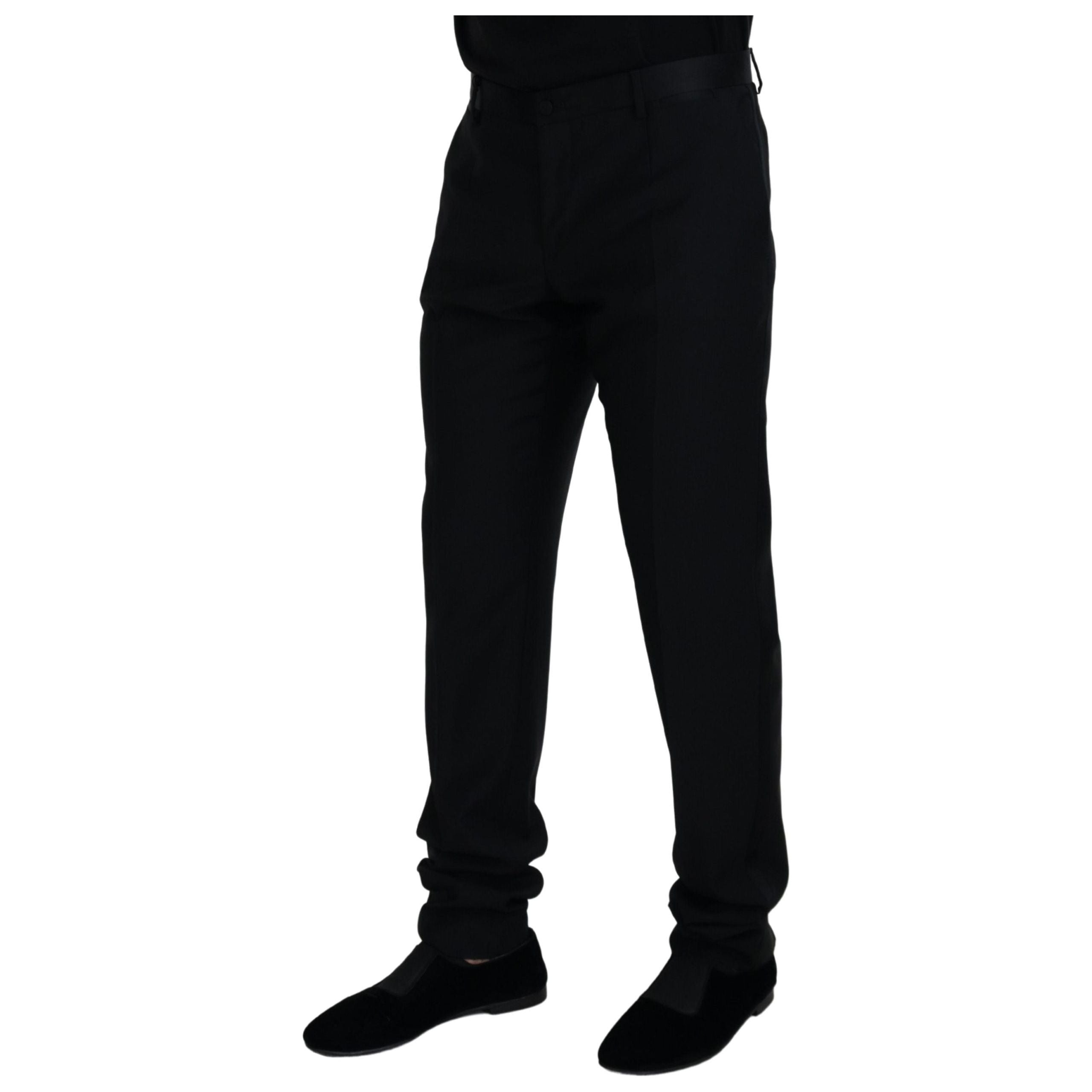 Dolce & Gabbana Black Virgin Wool Blend Trousers